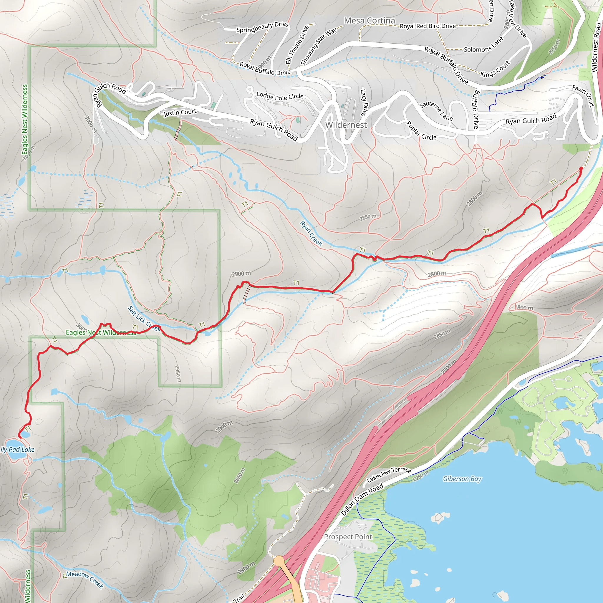 Lily Pad Lake via Lower and Upper Salt Lake Trail mobile static map