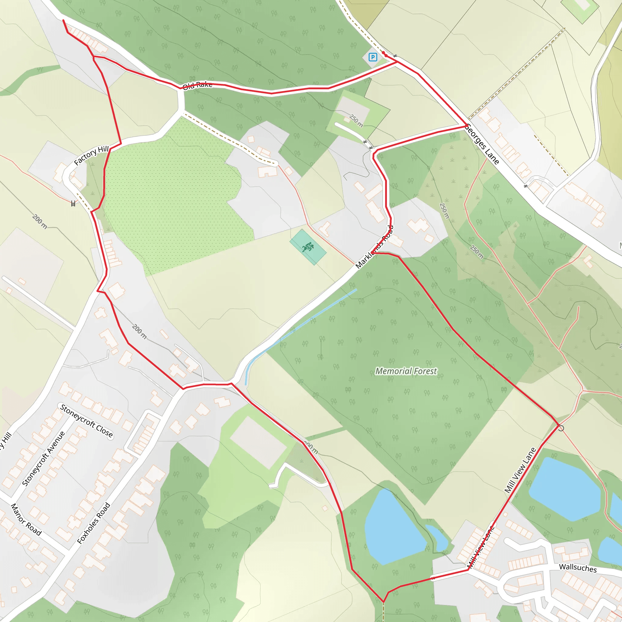 Memorial Forest Loop - Montcliffe mobile static map