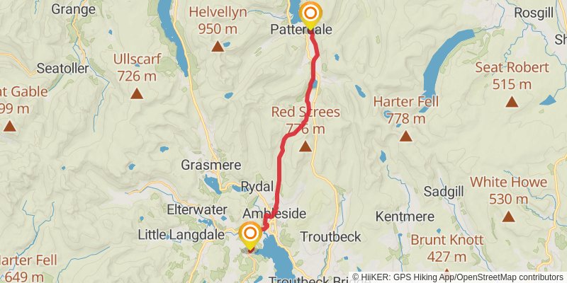 Grange - over - Sands Station to Penrith Station via Great Lakes stage 3 Map