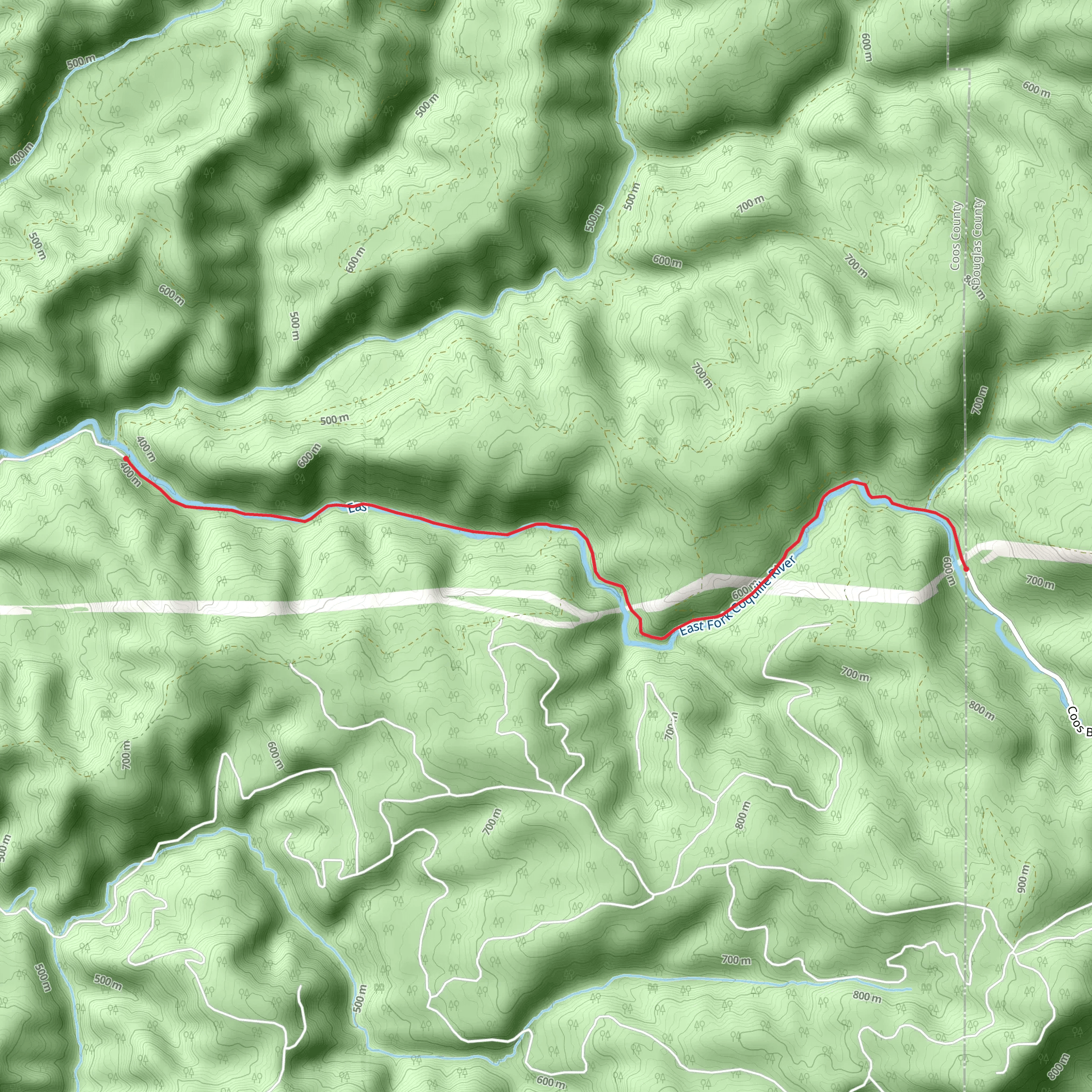 East Fork Coquille River mobile static map