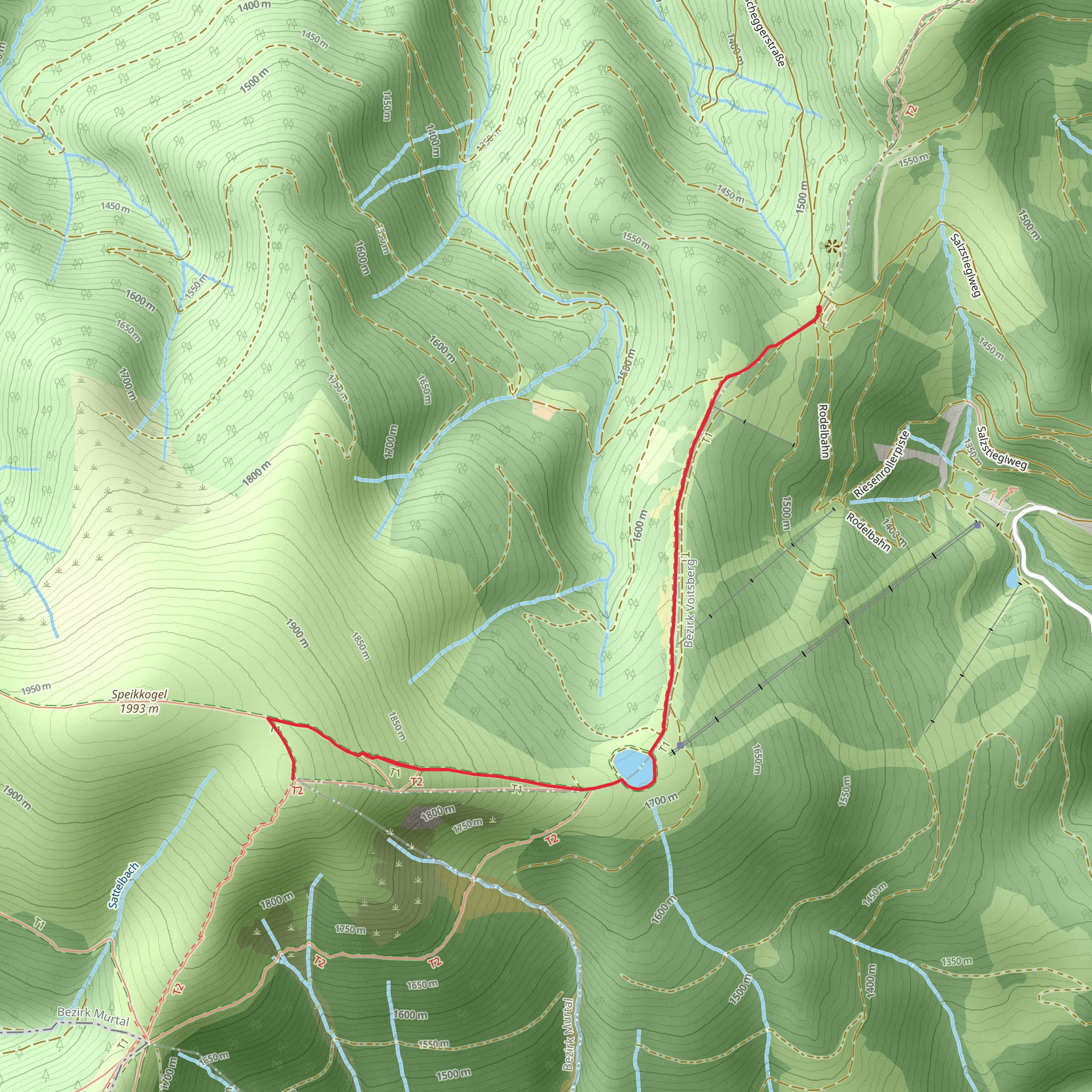 Salzstiegl to Speikkogel mobile static map