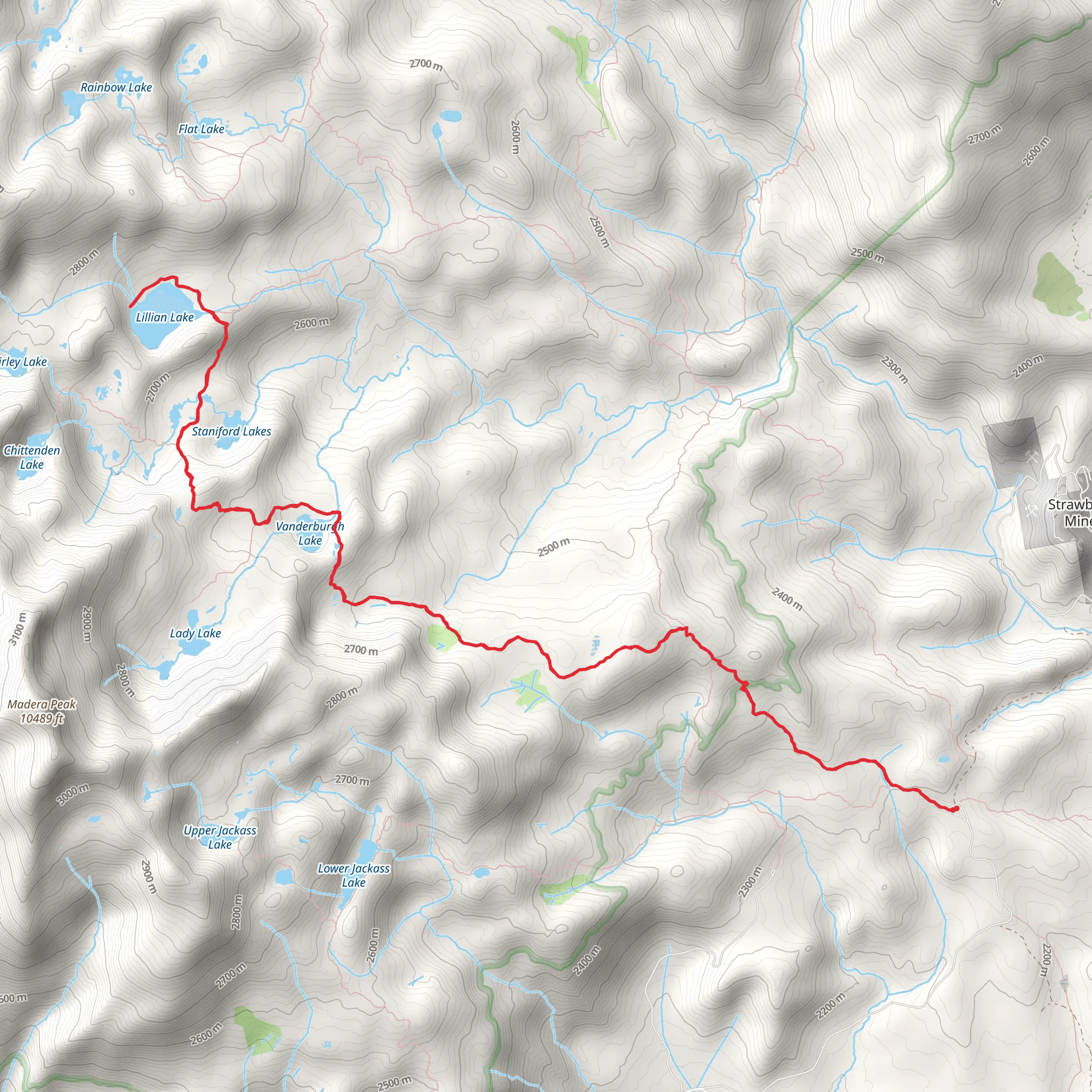 Lillian Lake via Theodore Solomons Trail mobile static map