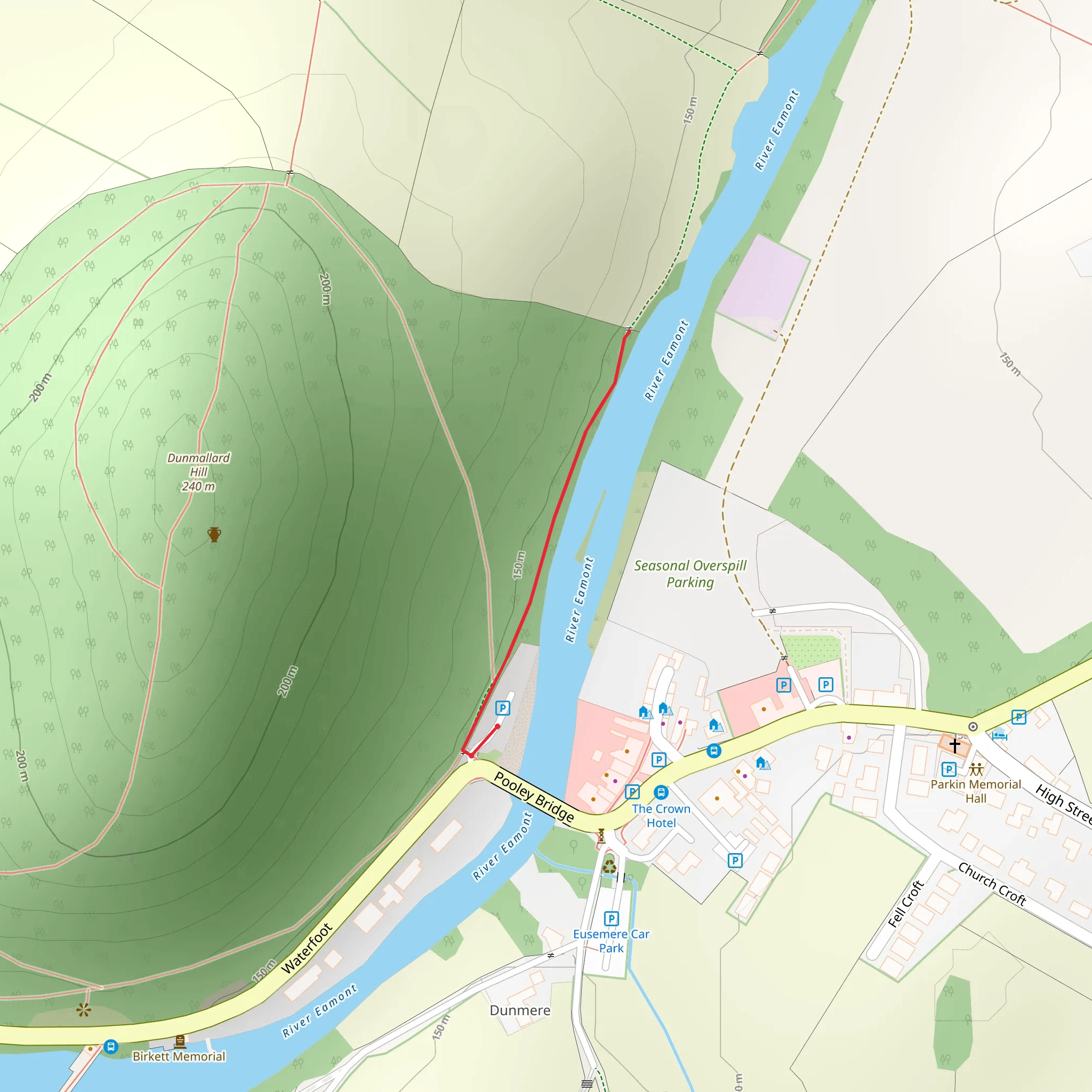 Pooley Bridge to Dunmallard Wood Walk via Ullswater Lake mobile static map