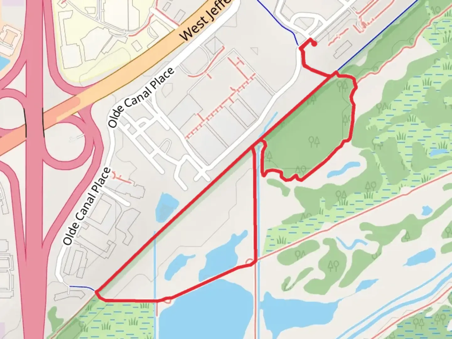 An image depicting the trail Towpath Loop Trail and its surrounding area.
