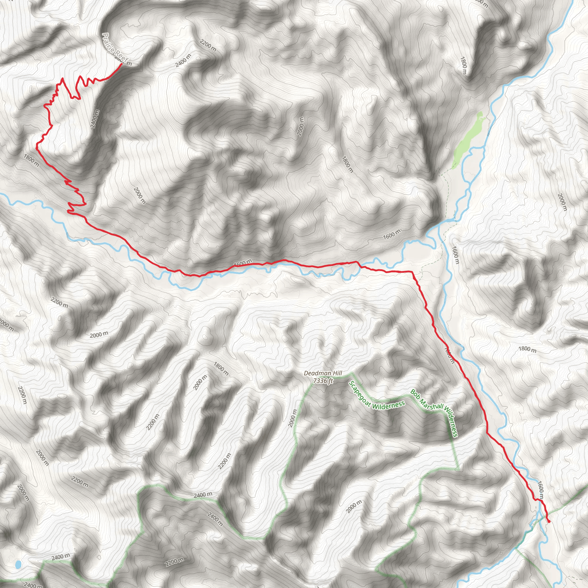 Prairie Reef Lookout via CDT mobile static map