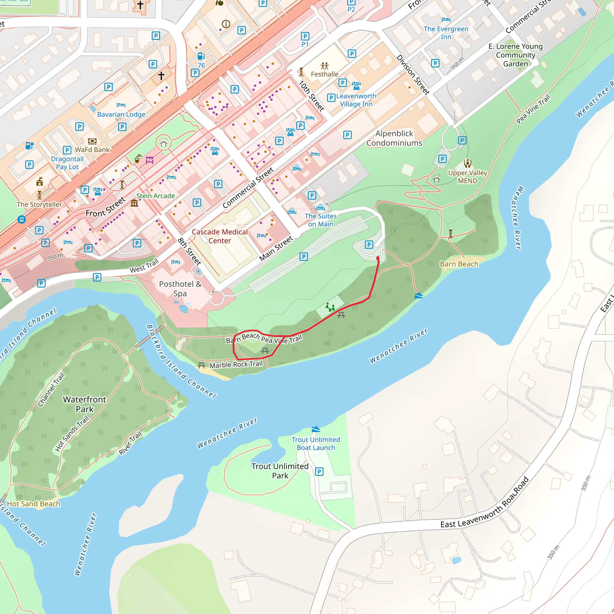 Barn Beach Pea Vine Trail mobile static map