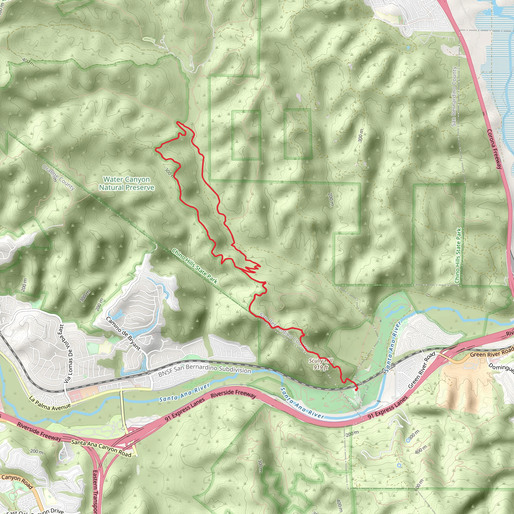 Brush Canyon and Scully Ridge Loop Trail mobile static map