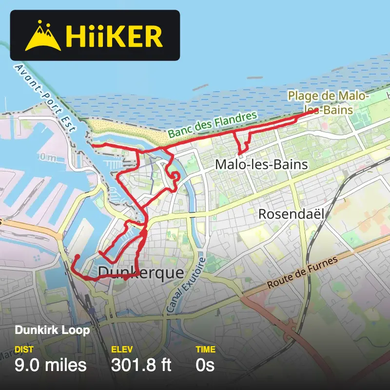 A map preview of the recording Dunkirk Loop.