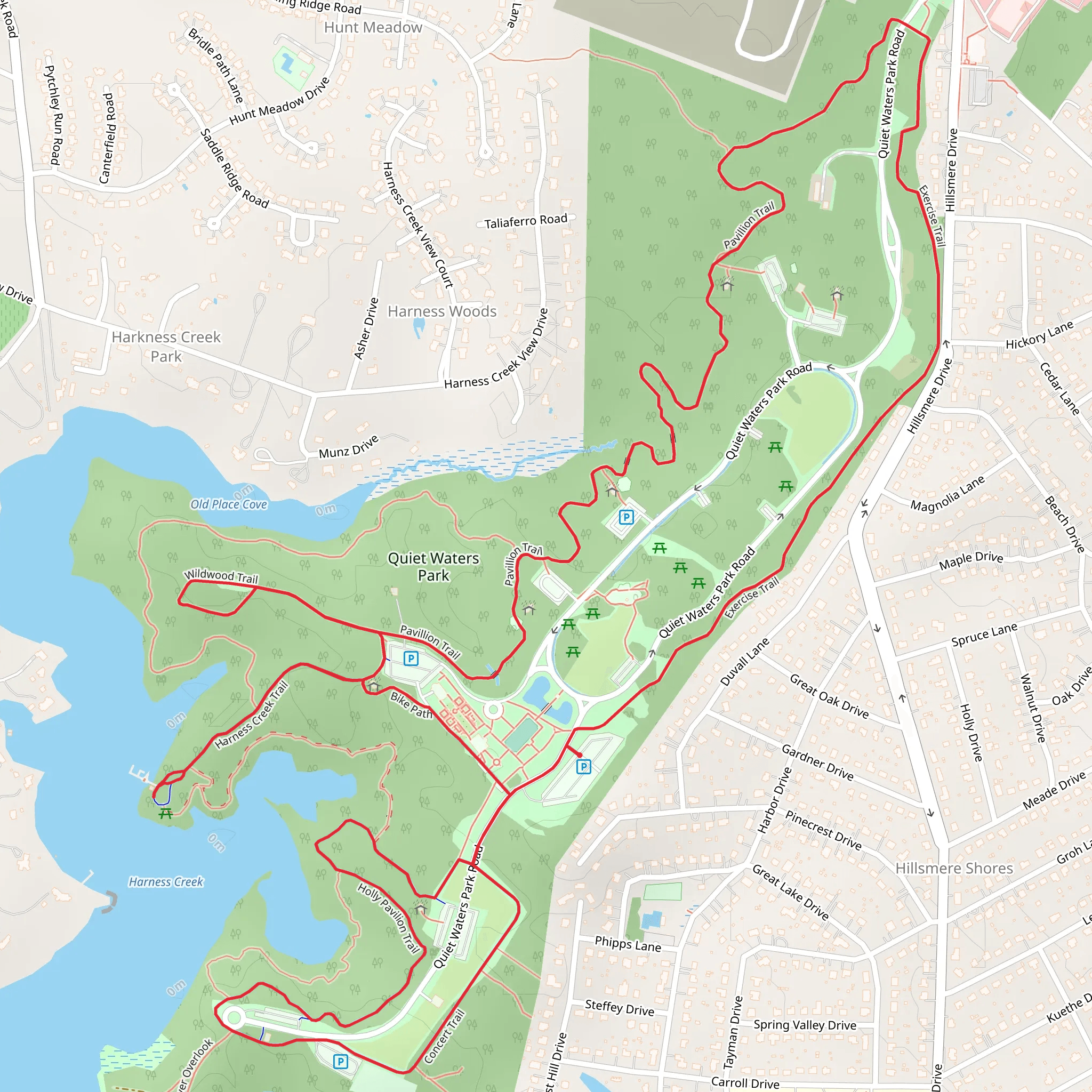 Harness Creek and Wildwood Loop Trail mobile static map