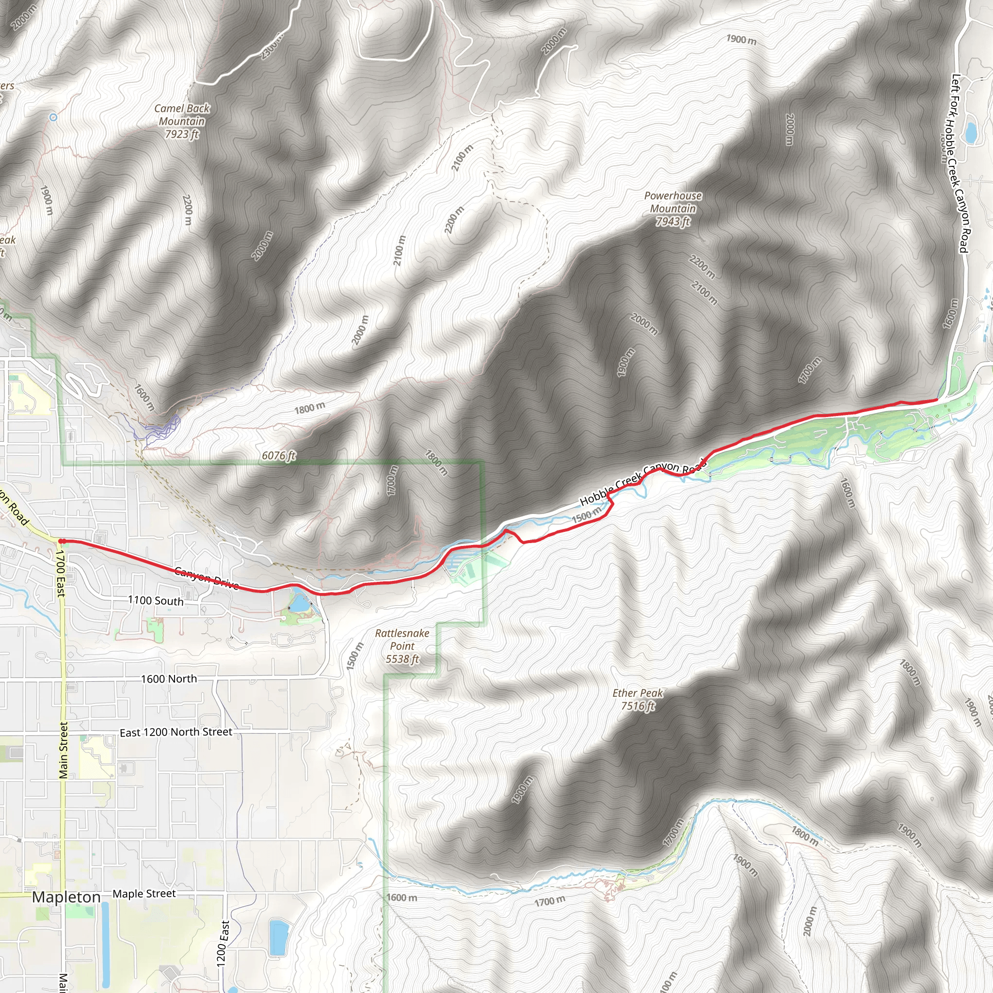Hobble Creek Trail mobile static map