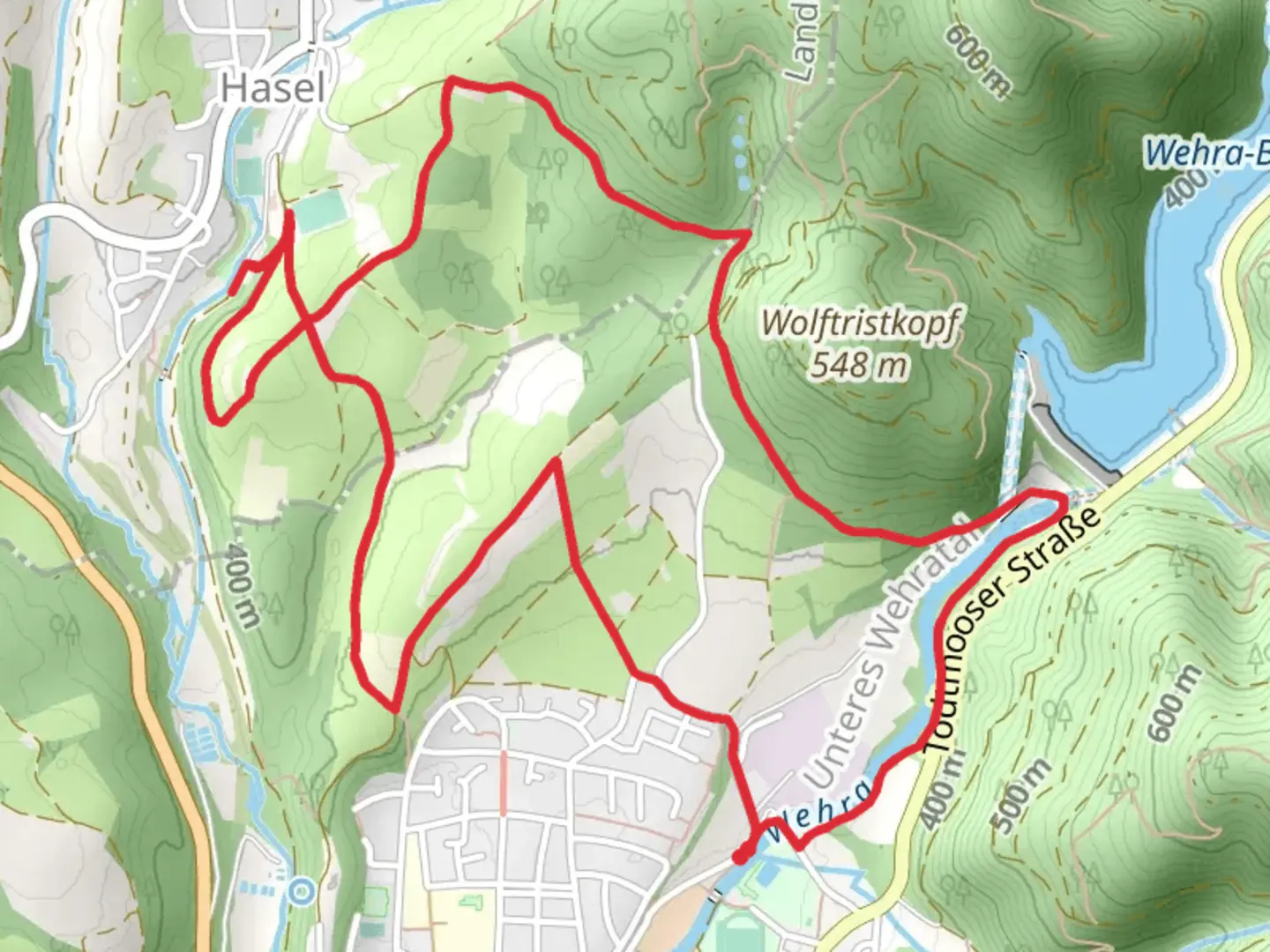 An image depicting the trail Hummelberg, Hasel and Erdmannshohle Loop and its surrounding area.