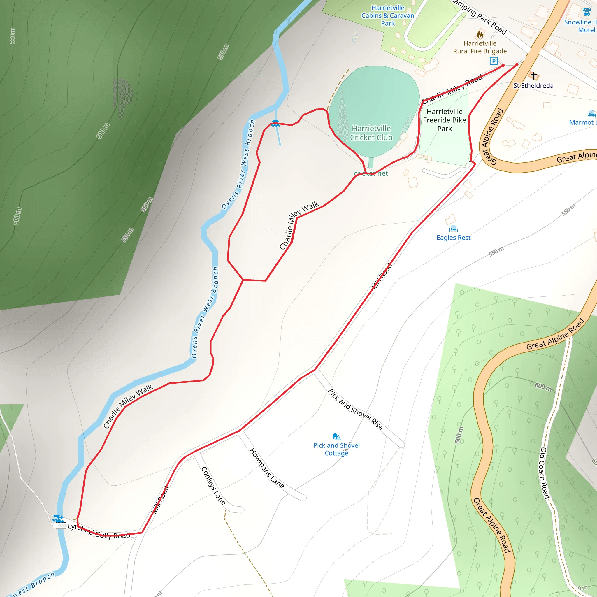 Charlie Miley Walk mobile static map