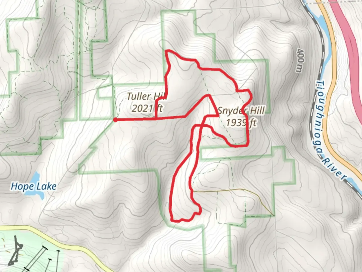 An image depicting the trail Snyder Hill and Finger Lakes Trail Loop via Clute Road and its surrounding area.