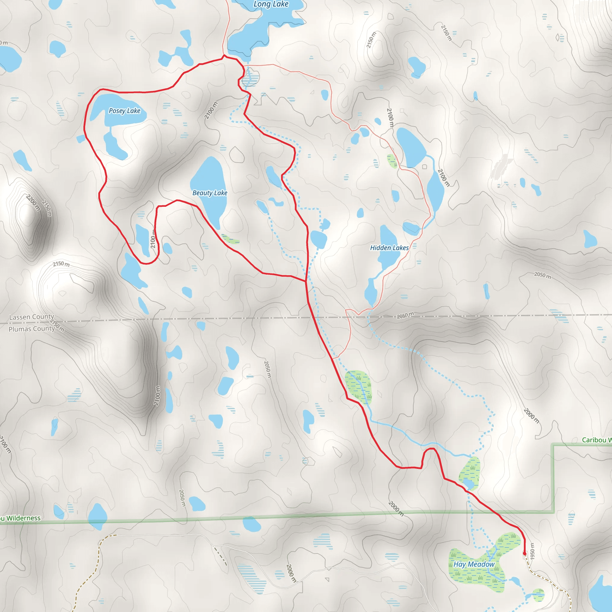 Beauty Lake and Posey Lake Loop mobile static map