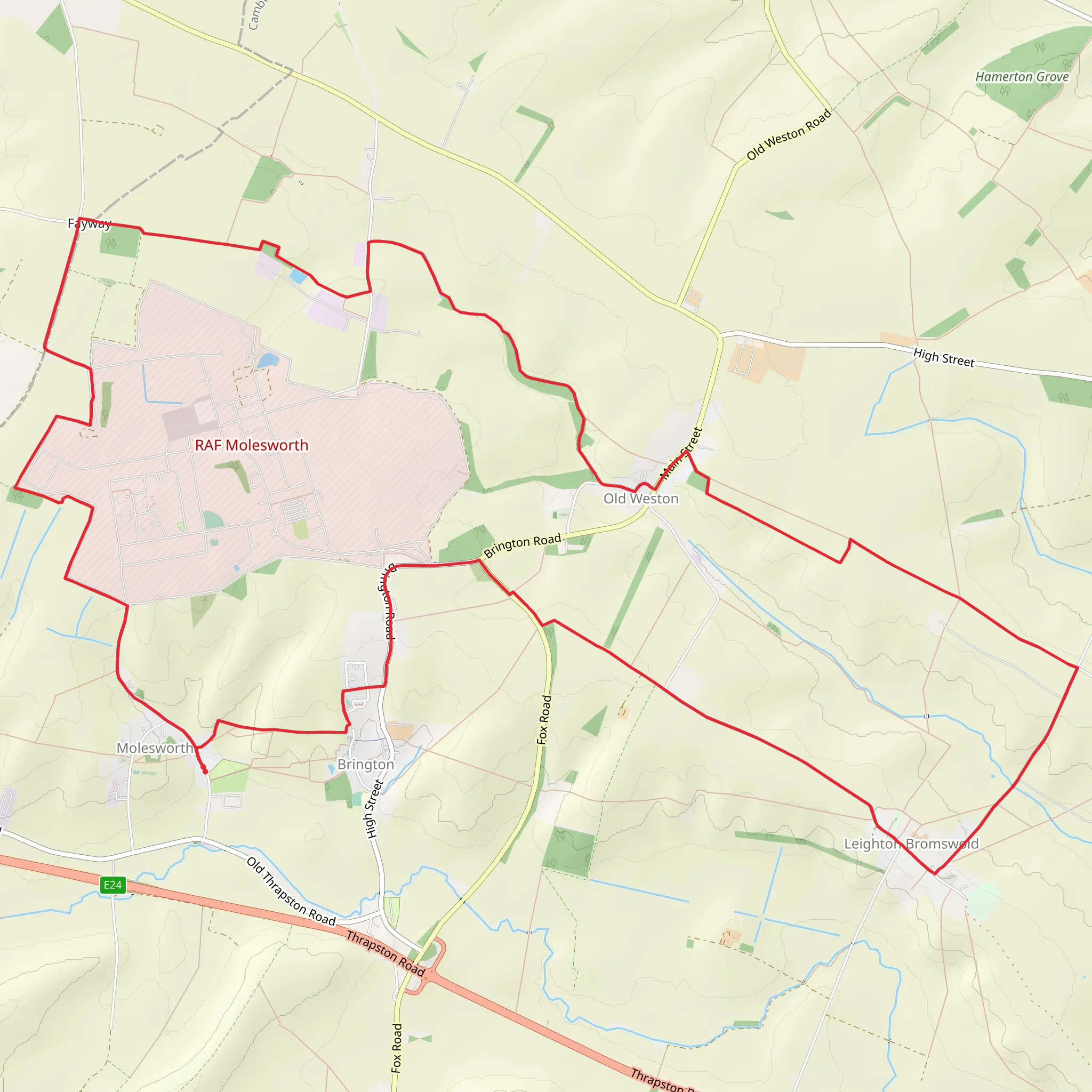 Raf Molesworth and Leighton Country Park Loop mobile static map