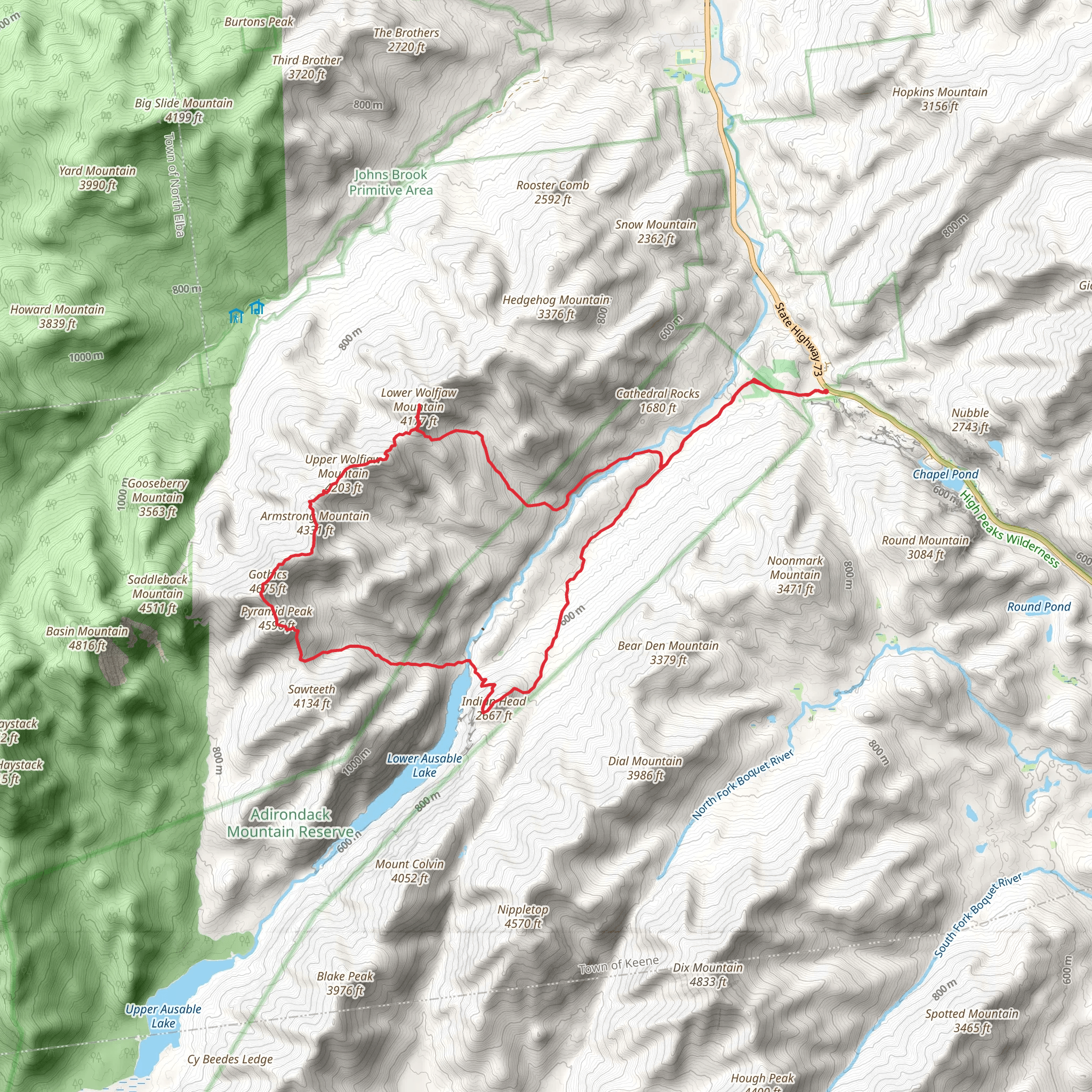 Pyramid Peak and Armstrong Mountain Loop mobile static map