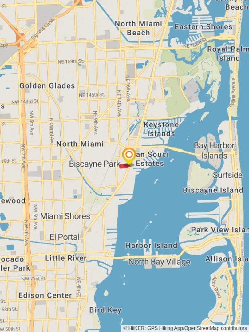 An image depicting the trail Biscayne Shores Park Loop and its surrounding area.