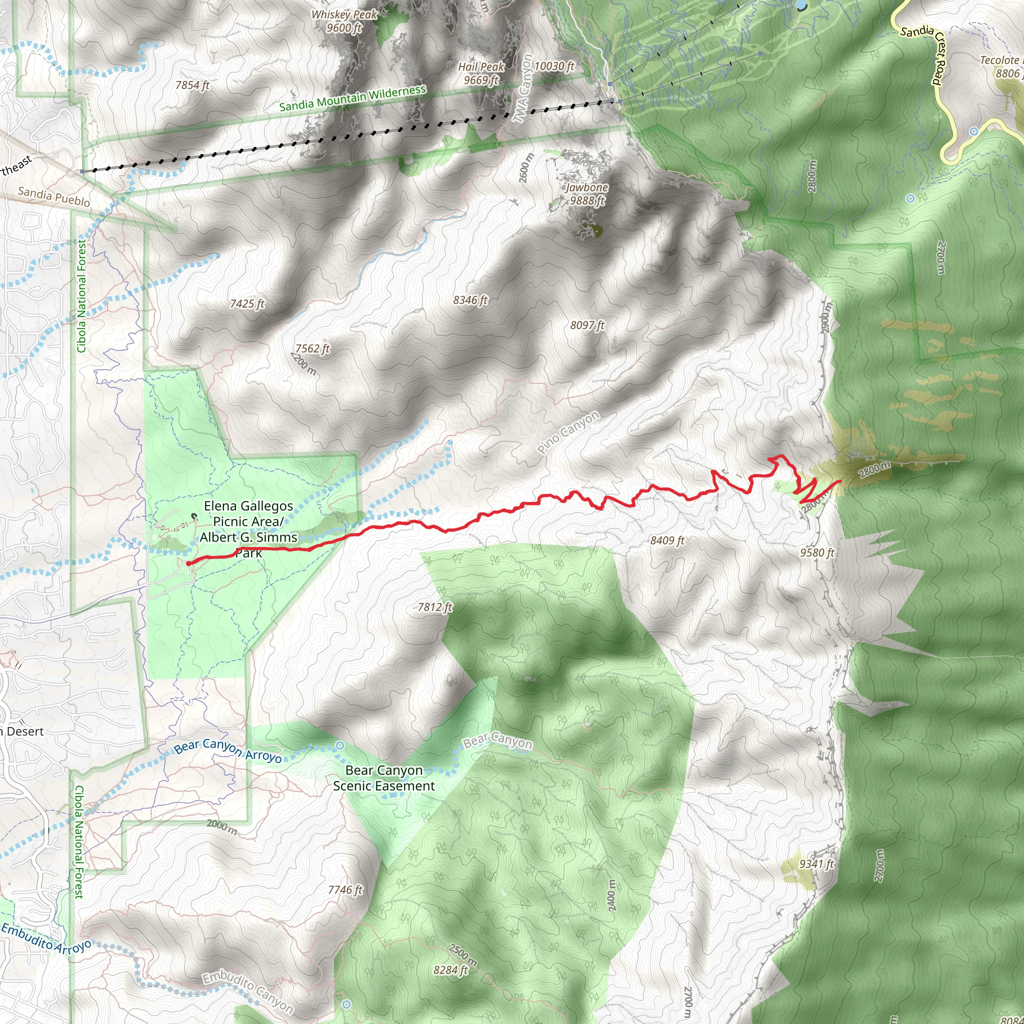 Pino Trail mobile static map