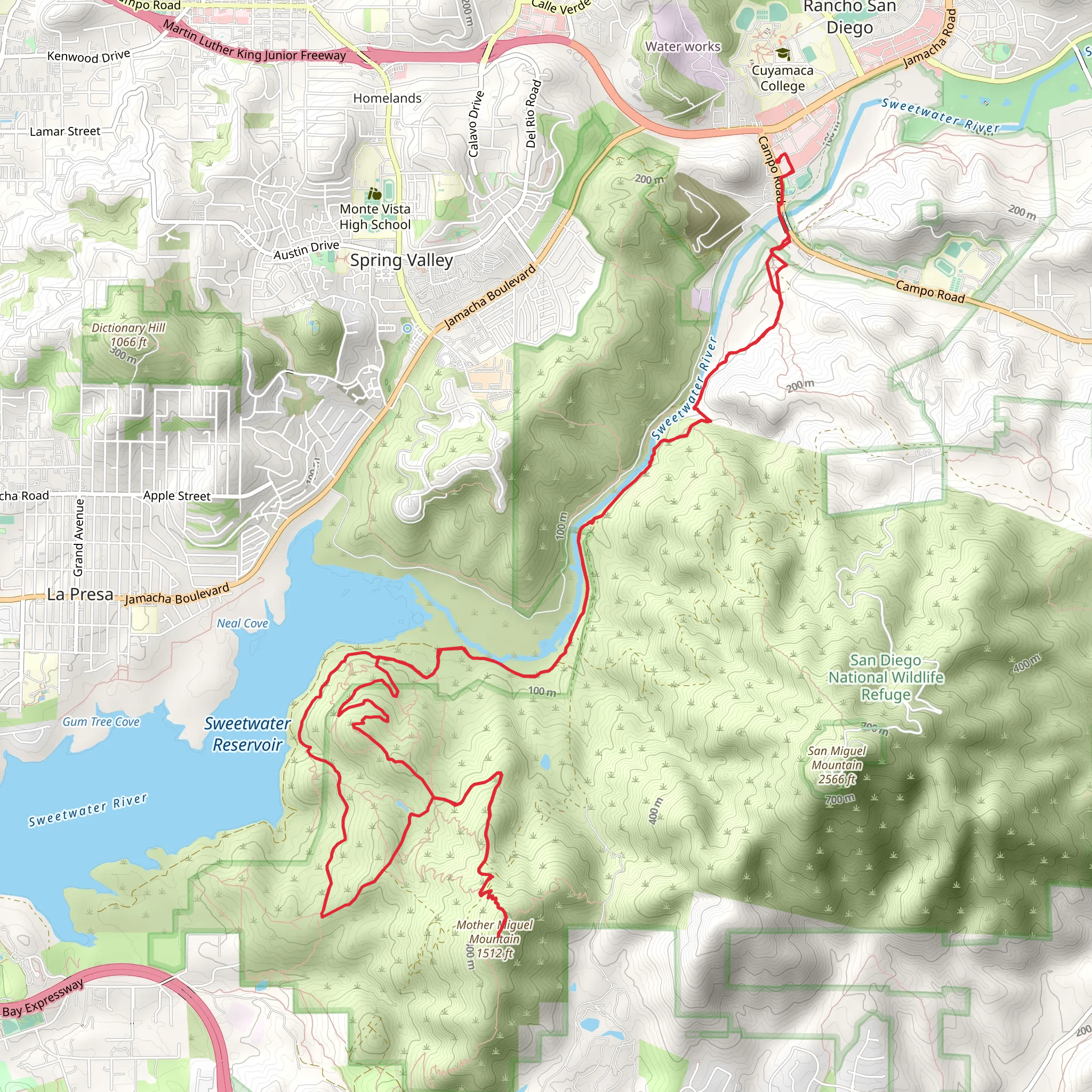 Mother Miguel Mountain via Coon Canyon Loop mobile static map