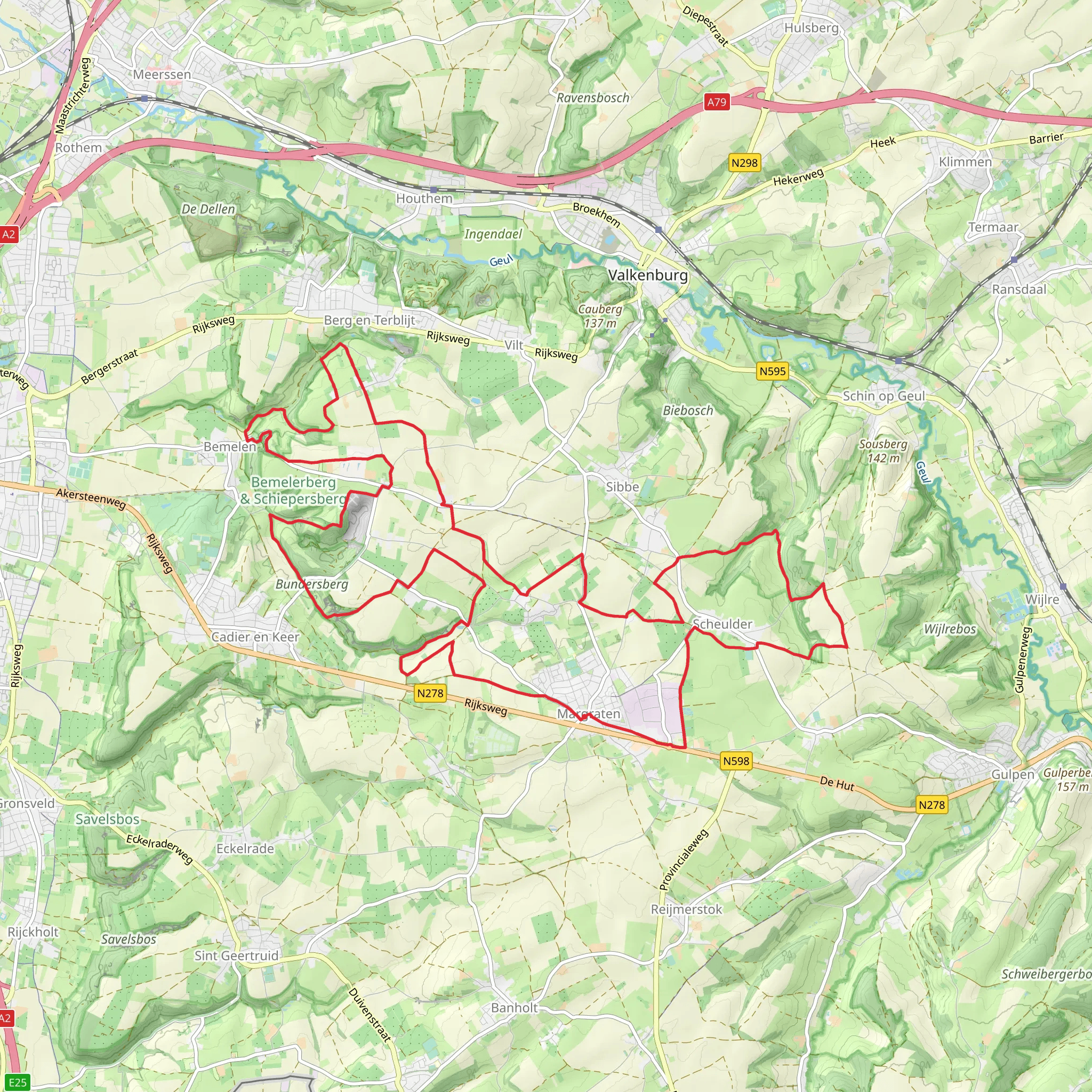Margraten, Krijtlandpad and Pieterpad deel Loop mobile static map
