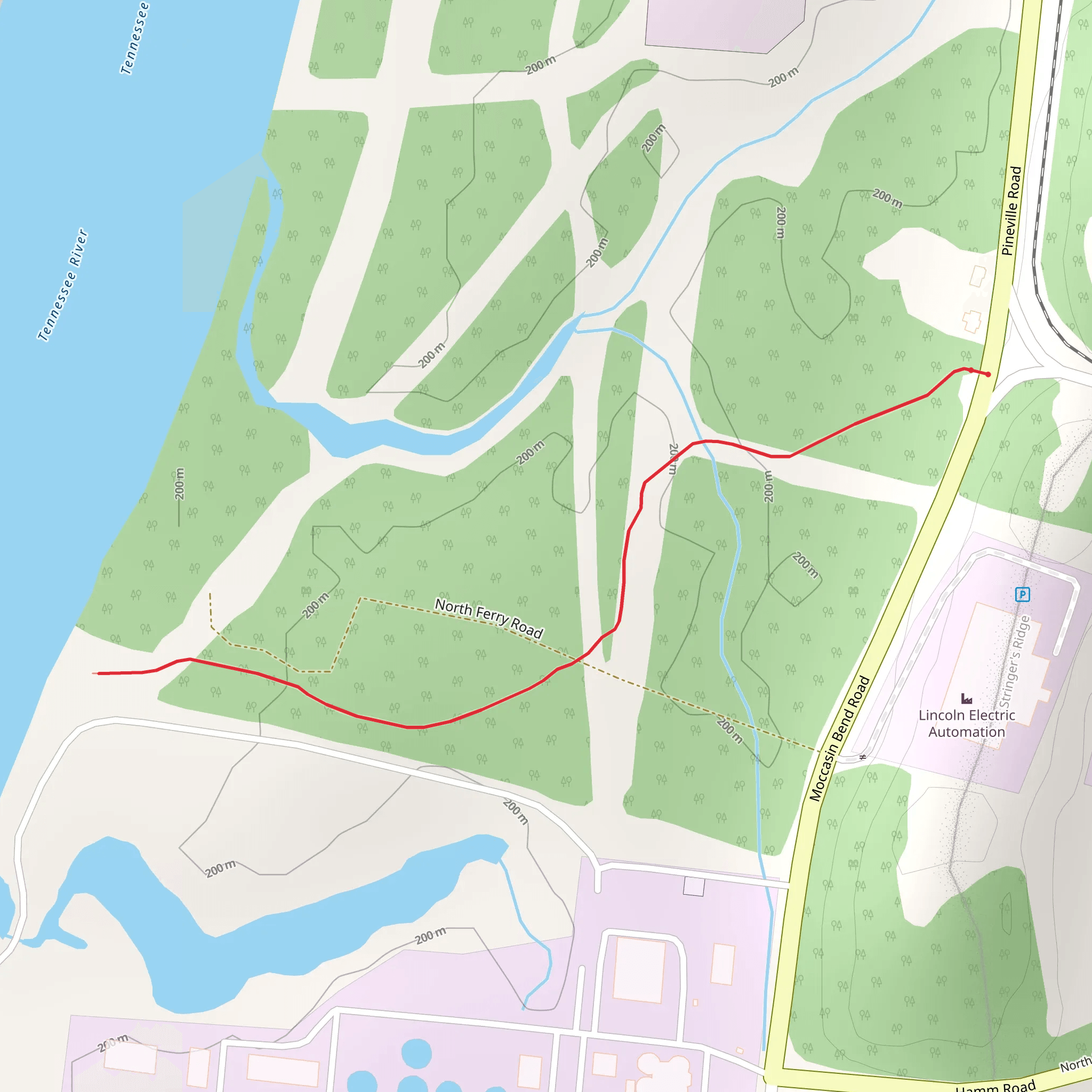 Pineville Road mobile static map