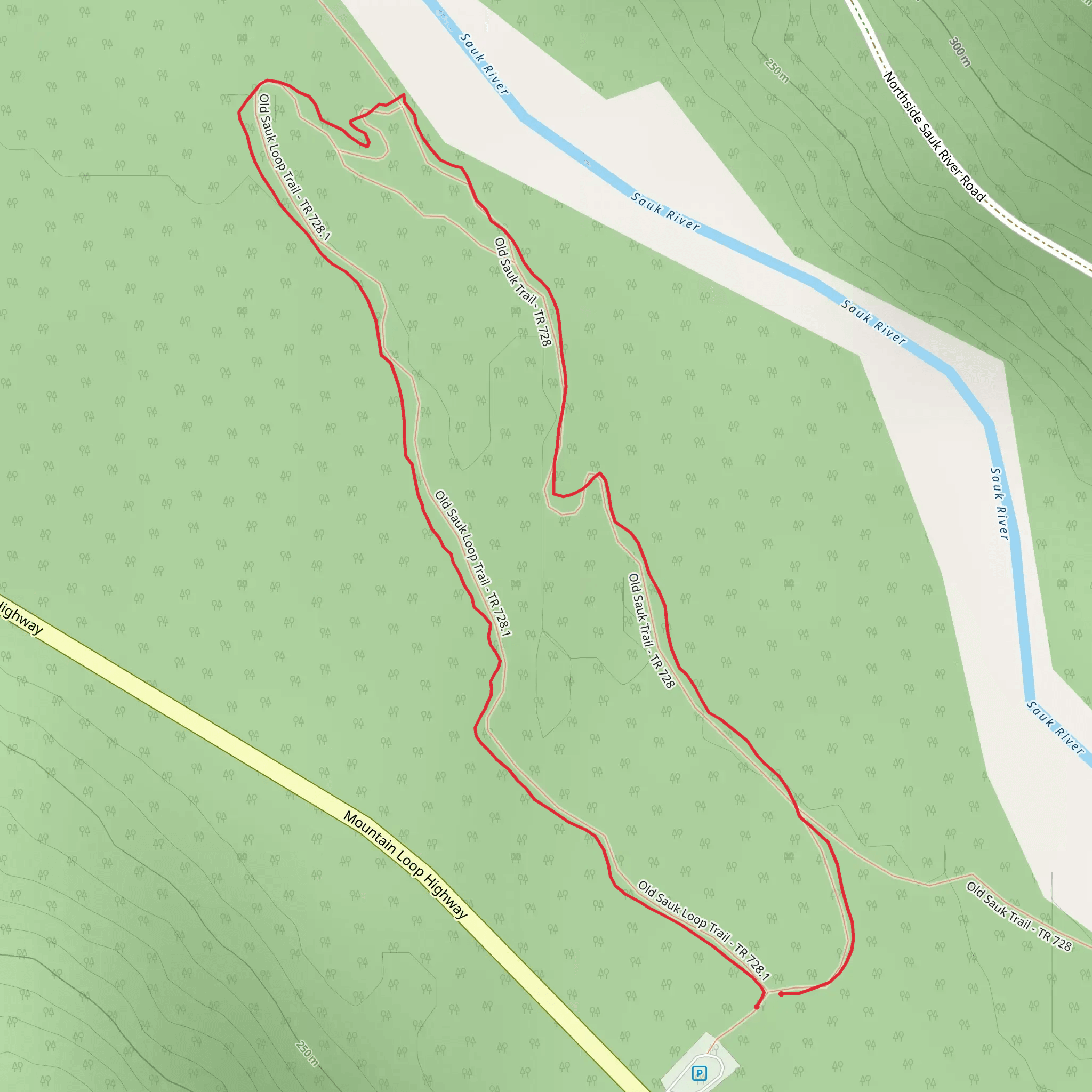 Old Sauk Loop Trail mobile static map