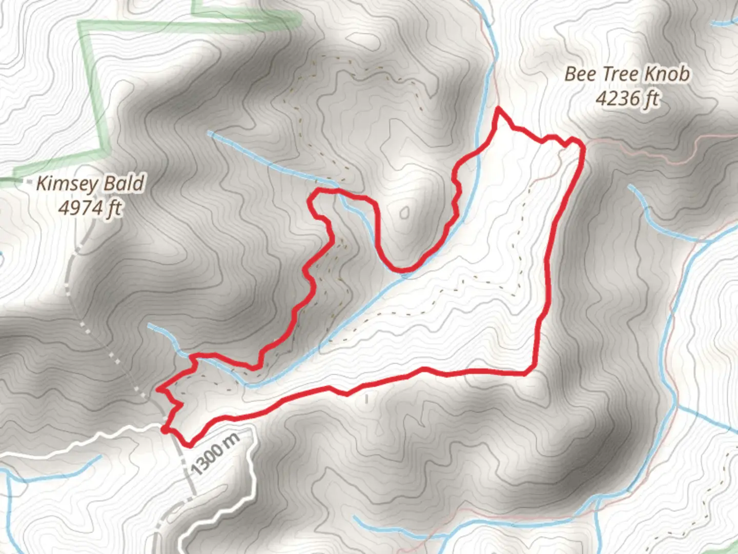 An image depicting the trail Park Creek Loop via Deep Gap Road and its surrounding area.