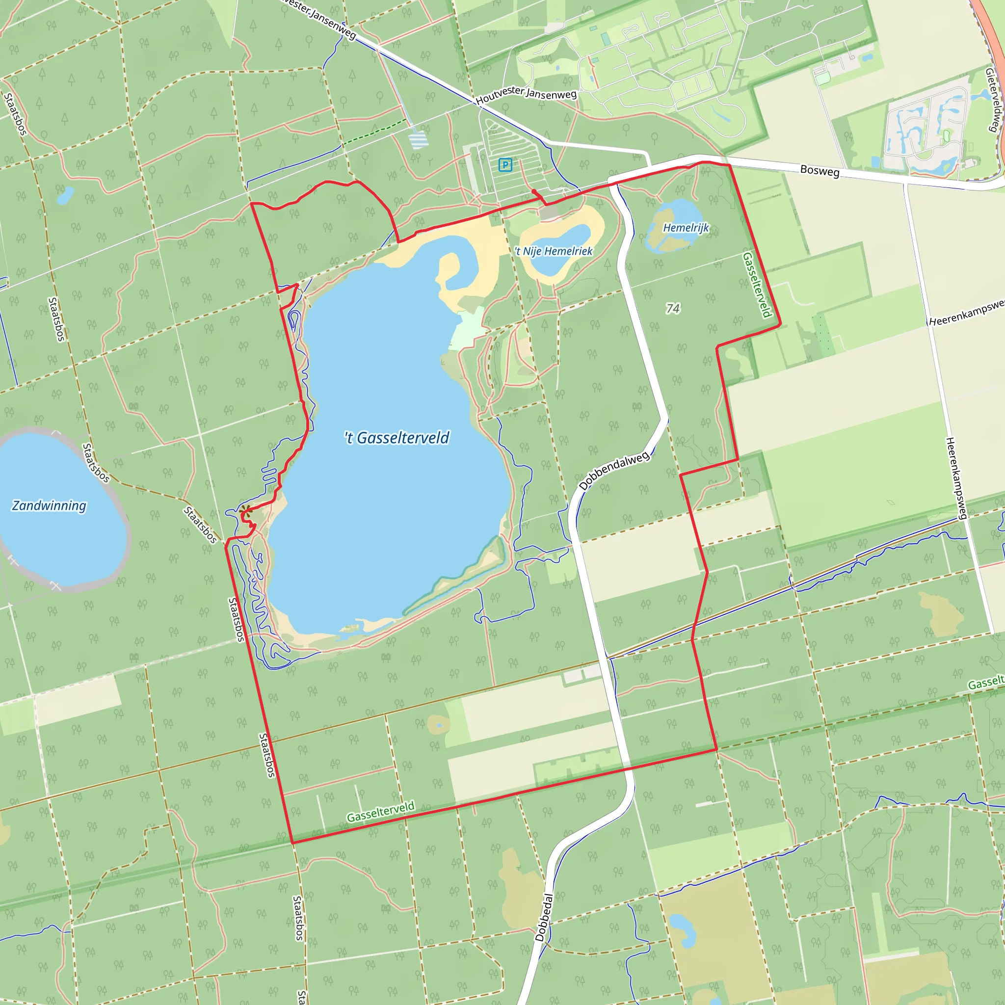 Gasselterveld and Sodemorse Weg Loop mobile static map
