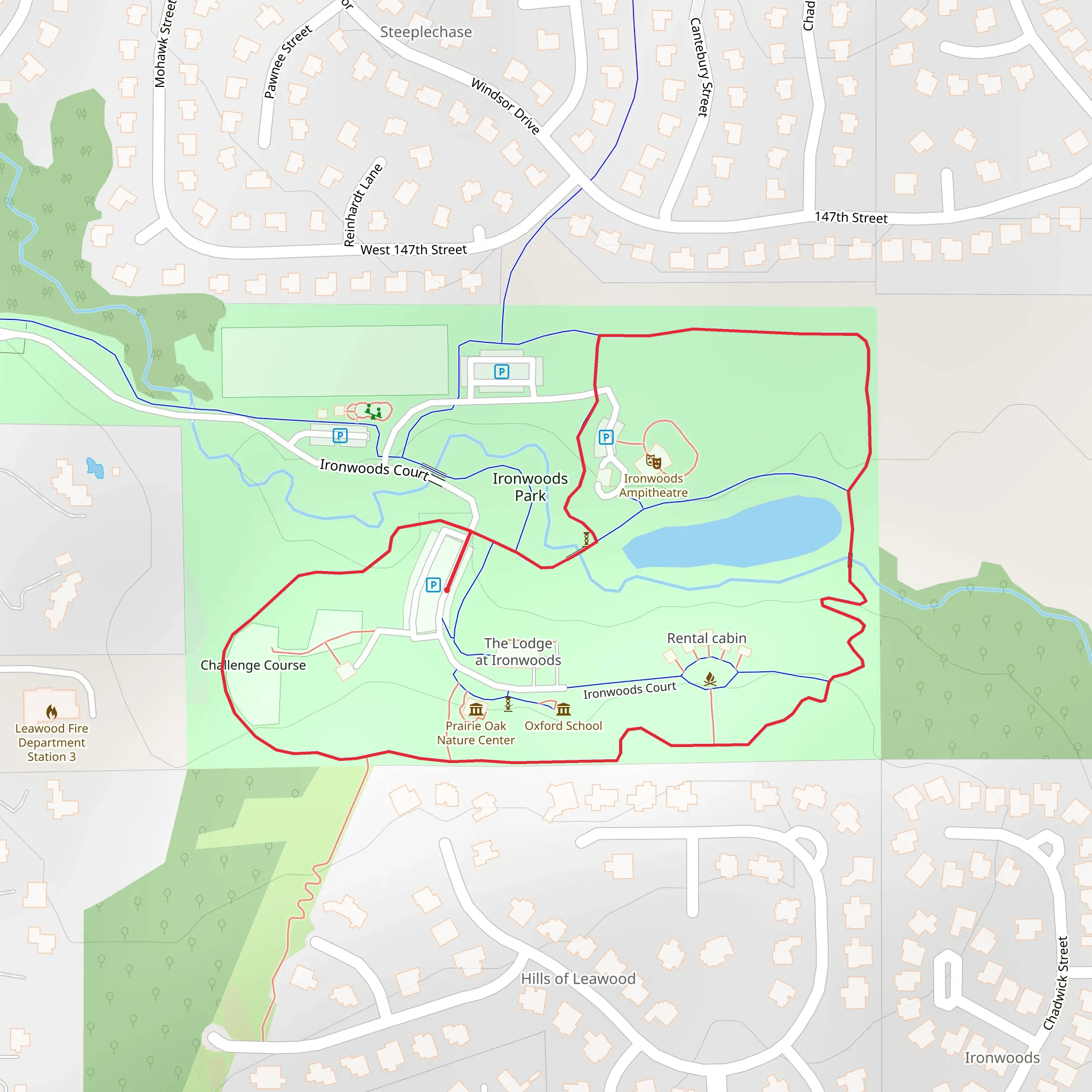 Ironwoods Park Loop mobile static map