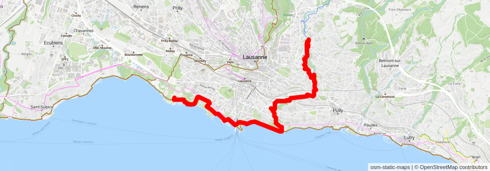 Sentier nature Grand Lausanne stage 2 Map