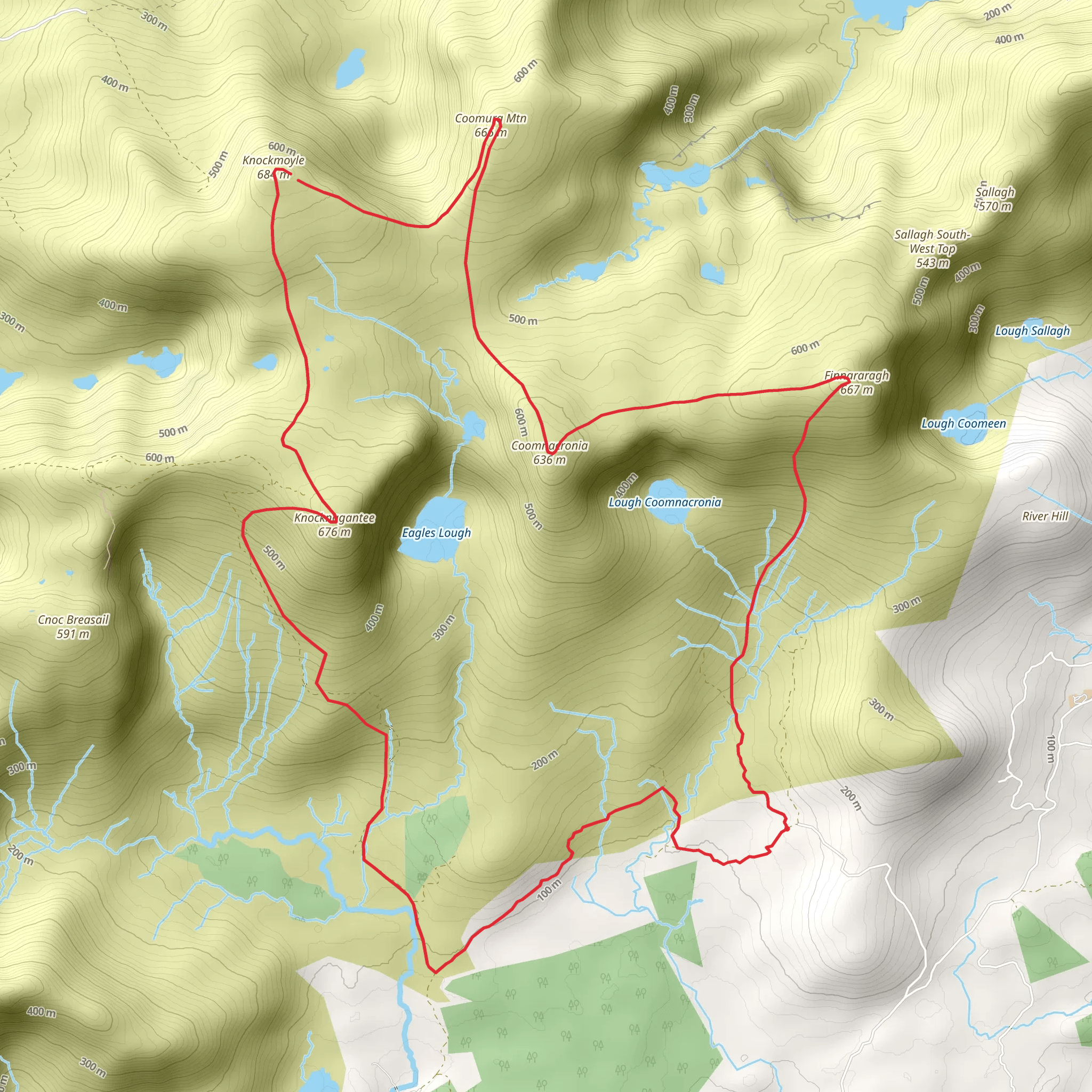 Finnargh to Knocknagantee Mountain Loop mobile static map