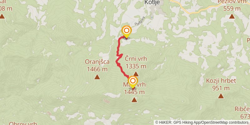 The Slovene Mountain Trail spur 1 Map