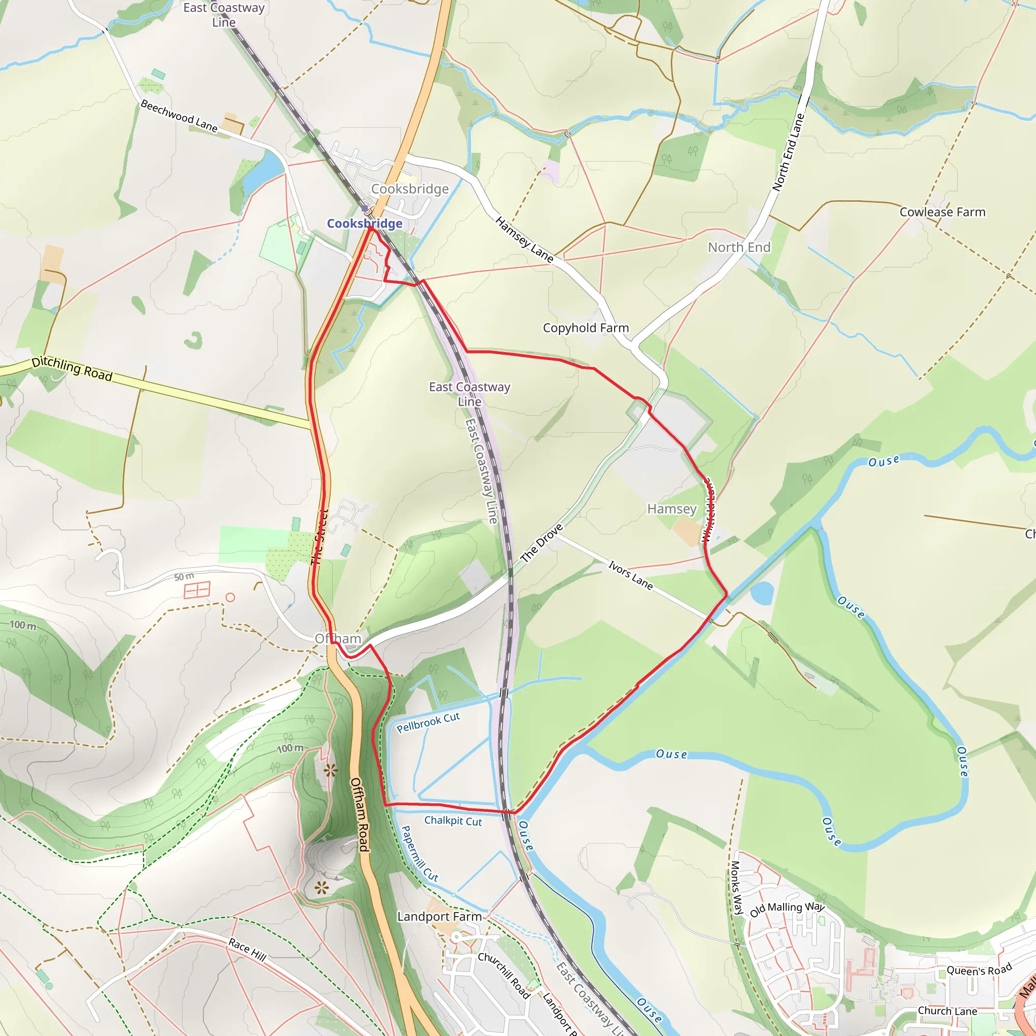 Cooksbridge - Hamsey and Offham mobile static map