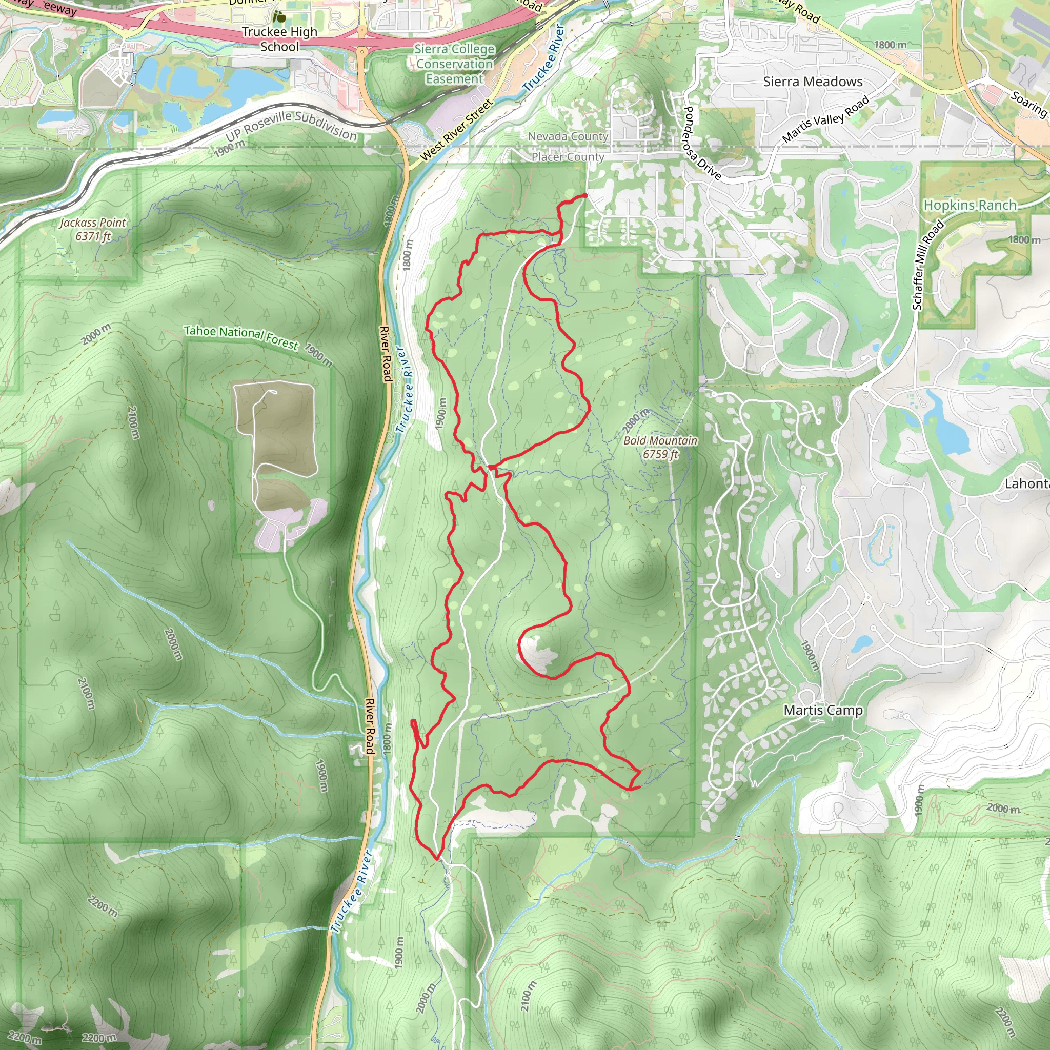 Sawtooth Trail - Happy Face Loop Trail mobile static map