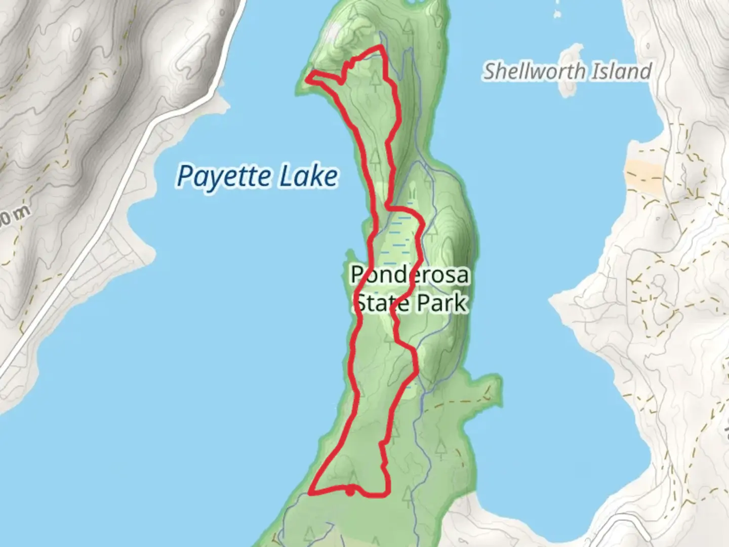 An image depicting the trail Meadow Marsh, Ridgeline Trail and Huckleberry Loop and its surrounding area.