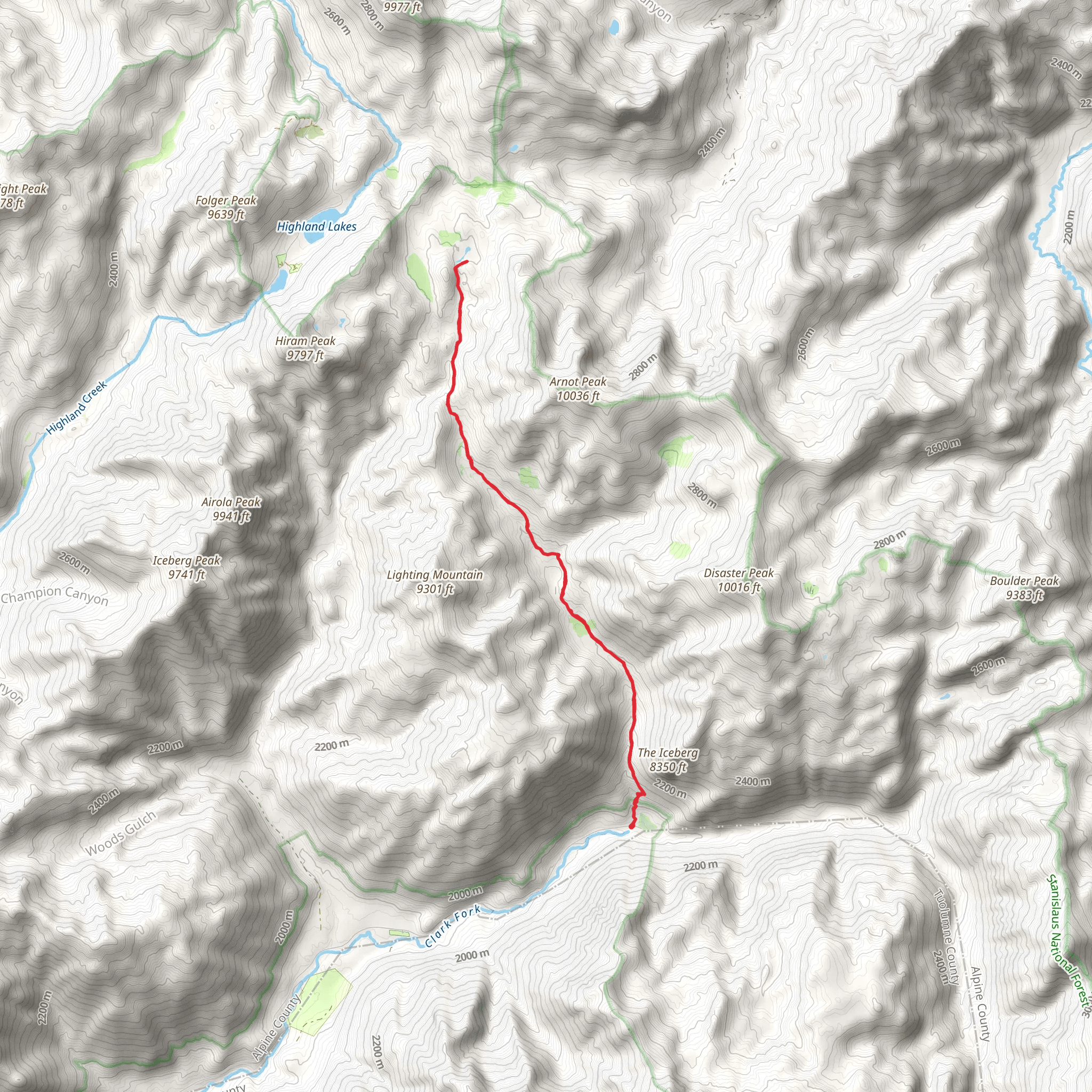 Half Moon Lake via Disaster Creek Trail mobile static map