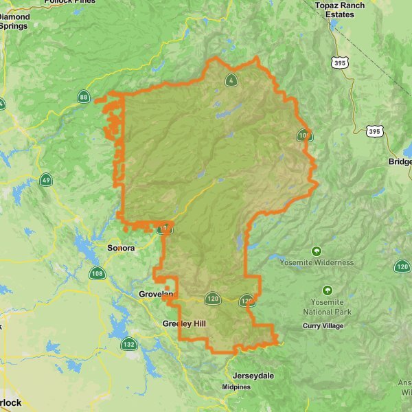 Stanislaus National Forest mobile static map
