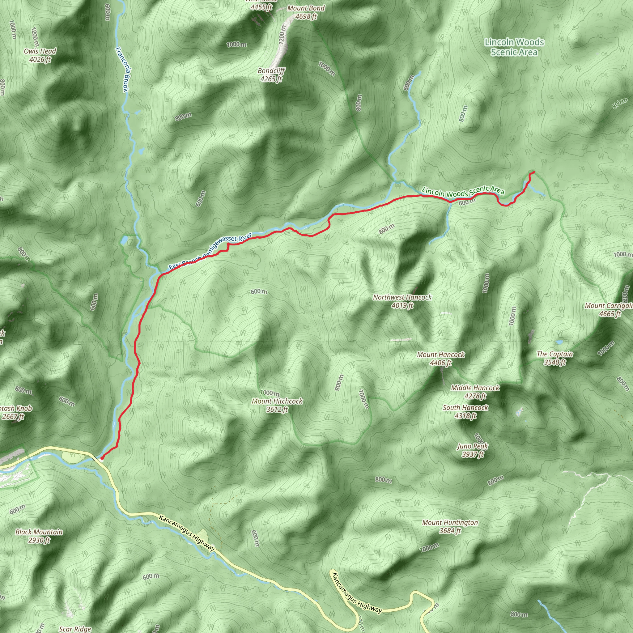 Wilderness Trail via Eastside Trail mobile static map