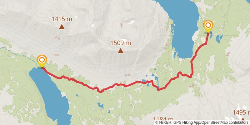 Russian Lakes Trail stage 2 Map
