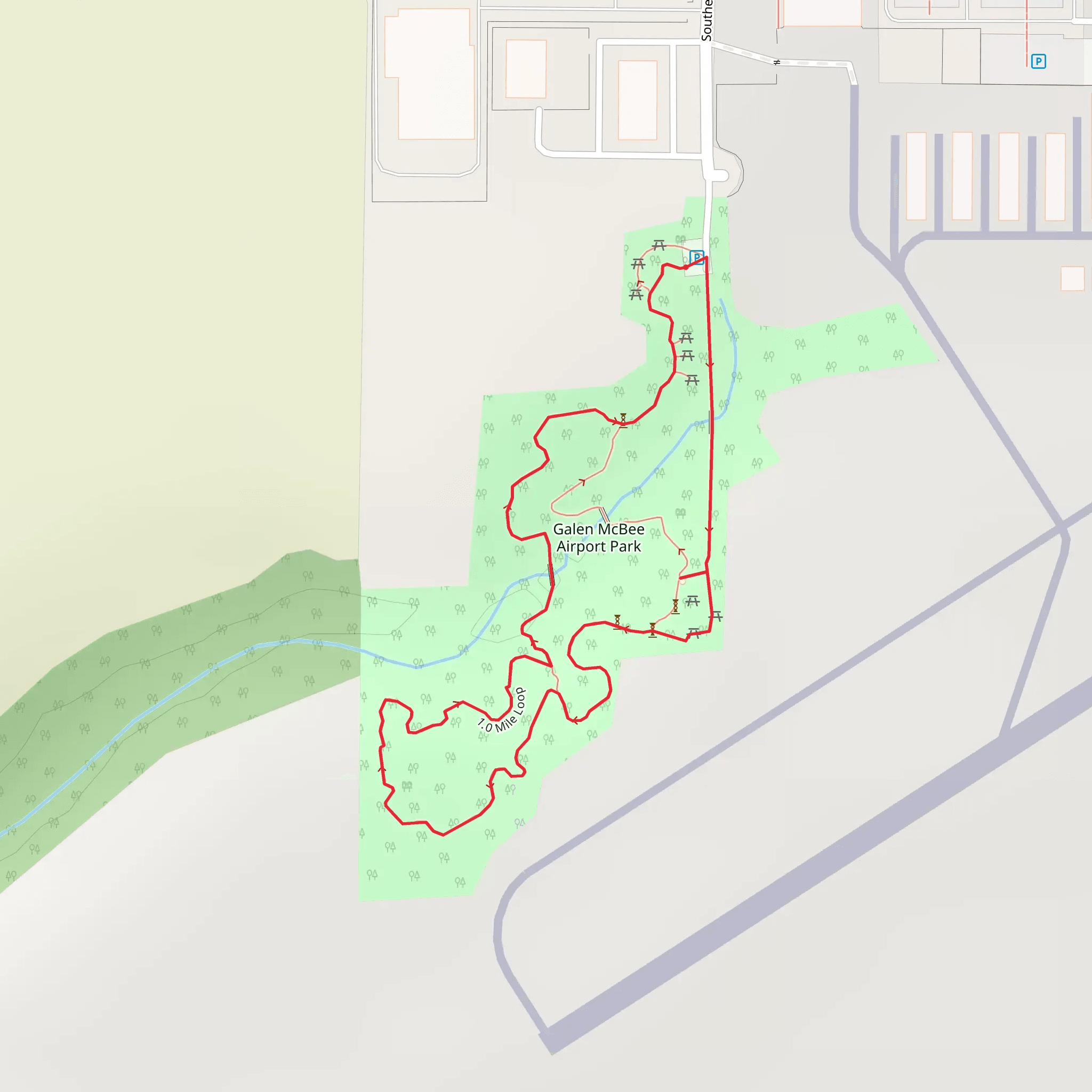 Galen McBee Airport Park Loop mobile static map