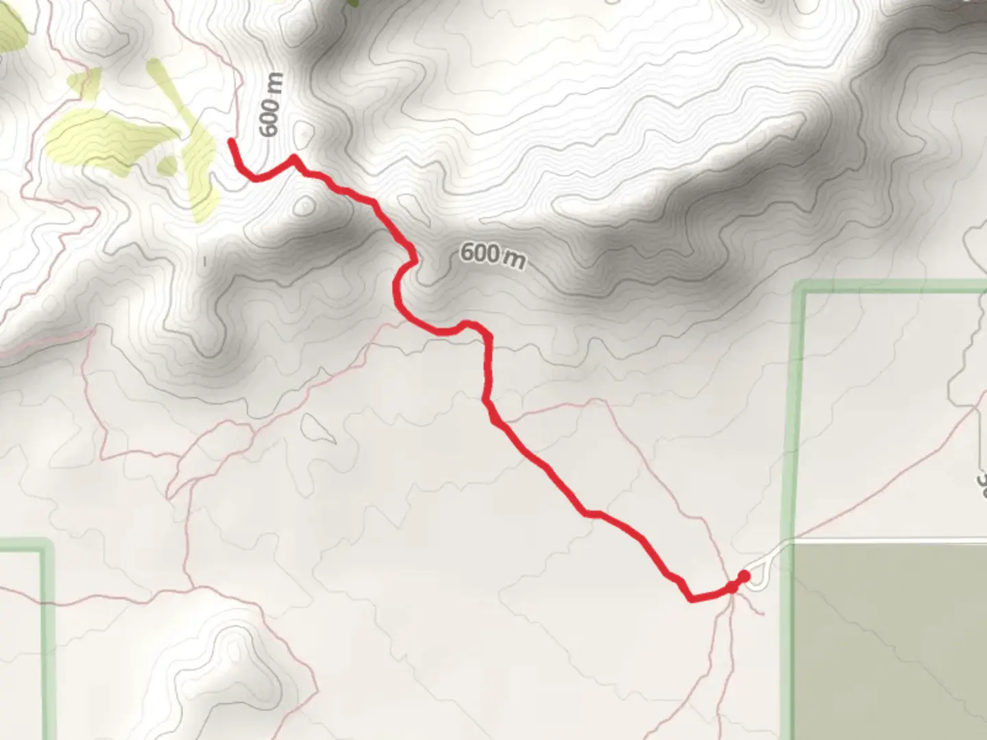 An image depicting the trail Goldmine Trail Out and Back and its surrounding area.