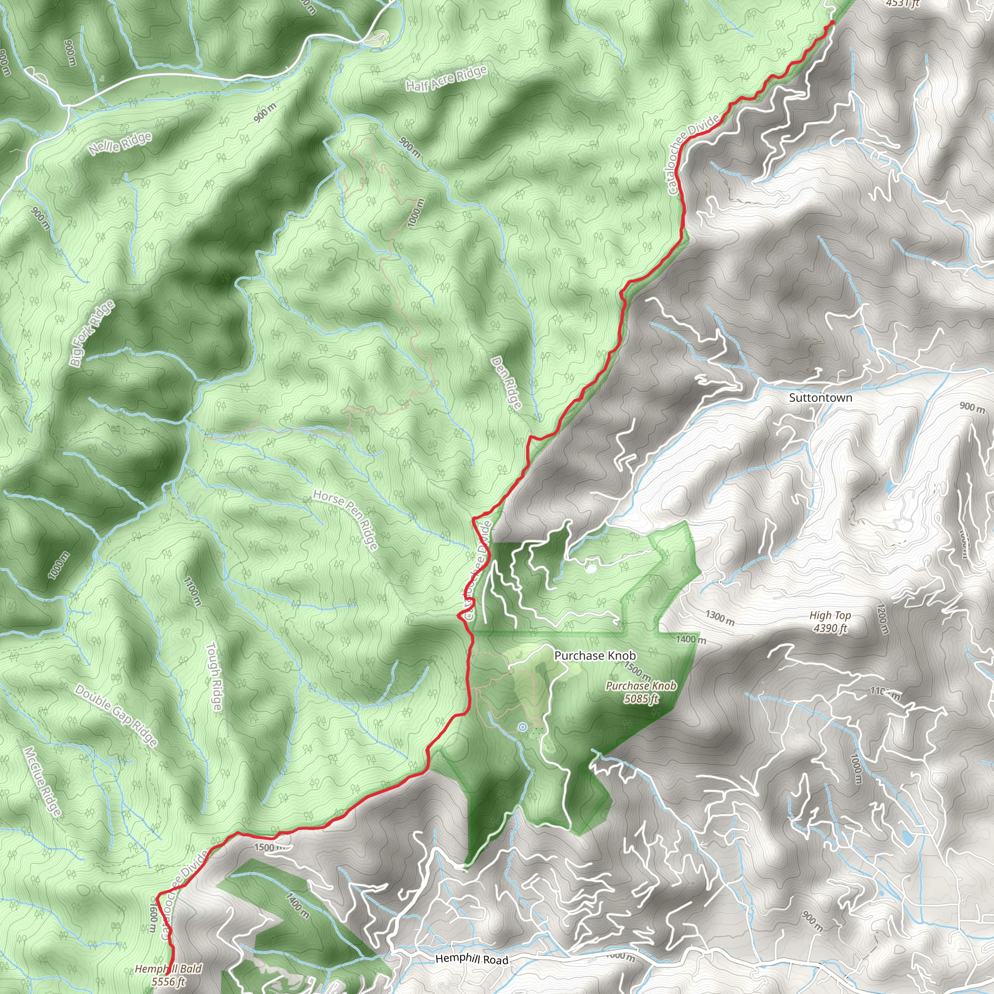 Cataloochee Divide Trail mobile static map