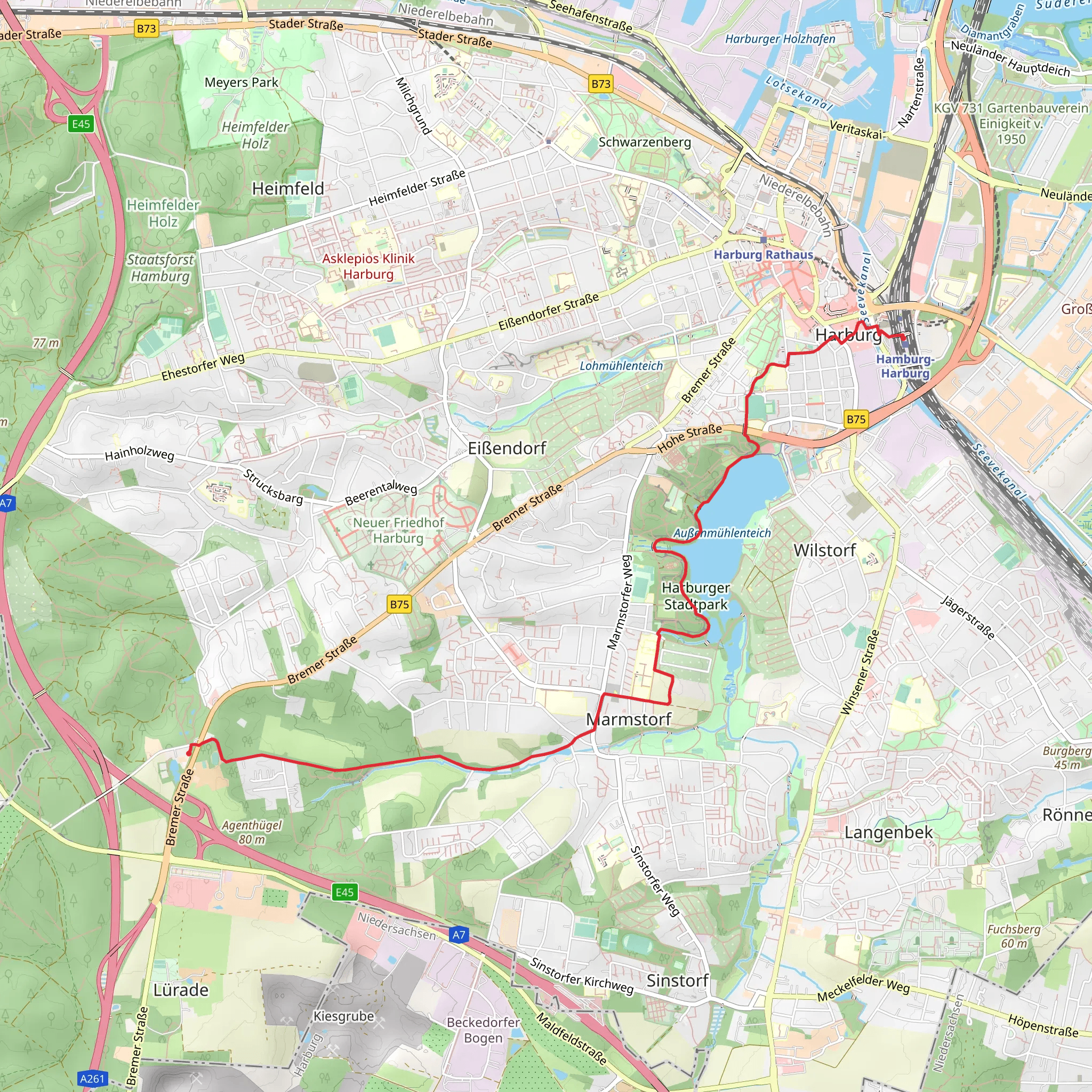 Ausssenmuehlenteich via Wanderweg A-H mobile static map