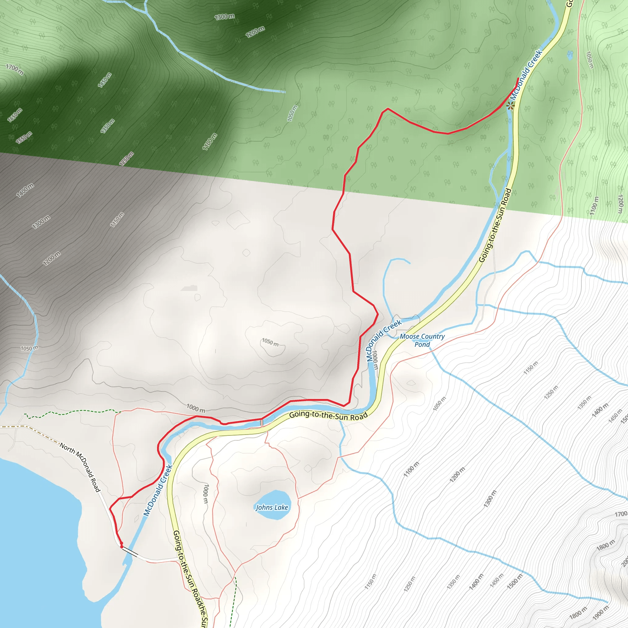 Upper McDonald Creek - Lake McDonald mobile static map