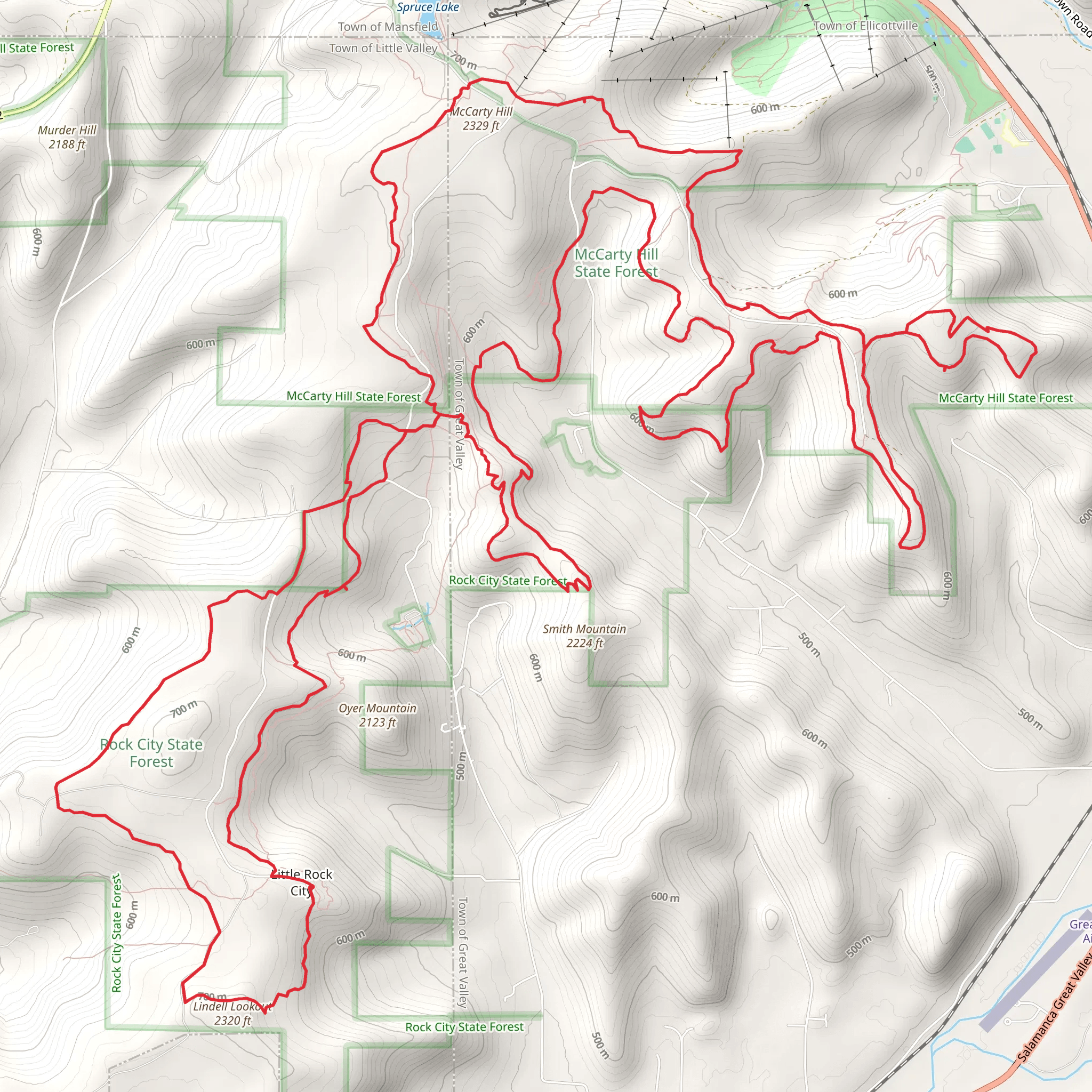 Little Rock and McCarthy Hill Loop mobile static map
