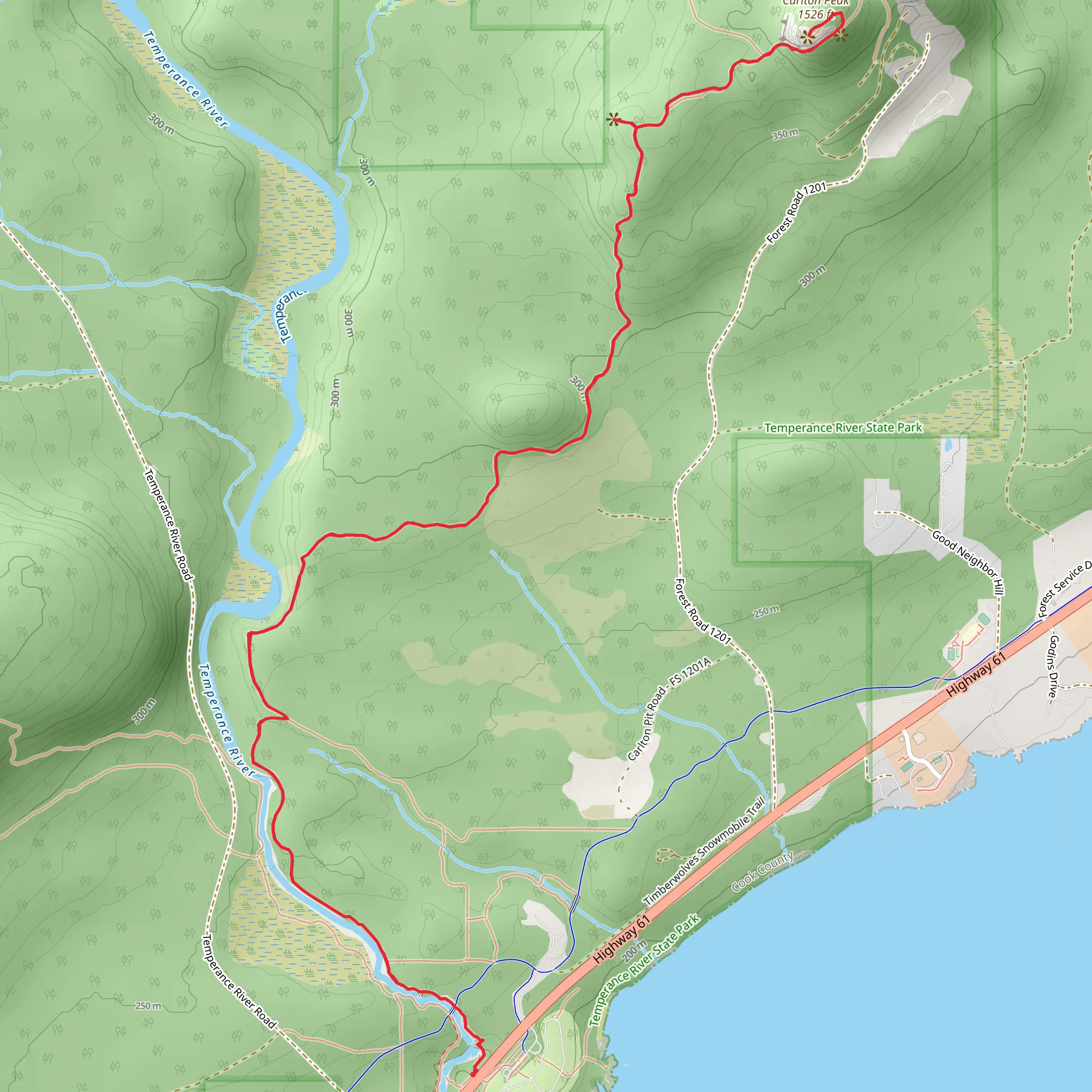 Carlton Peak mobile static map
