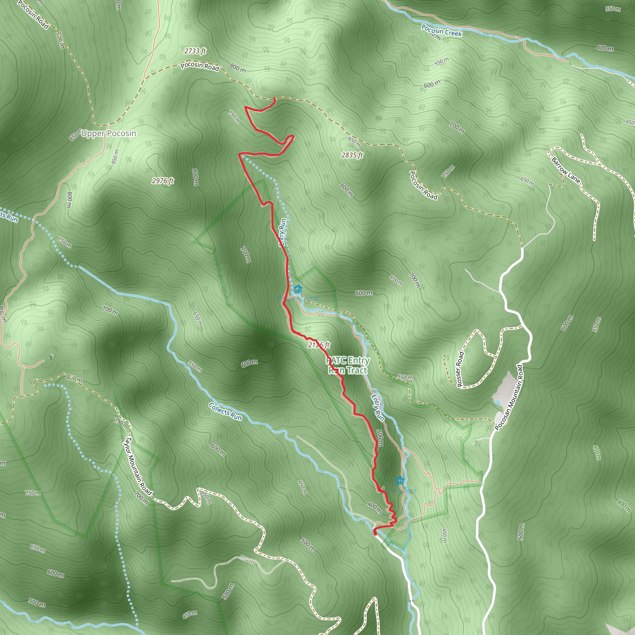 Entry Run Trail mobile static map