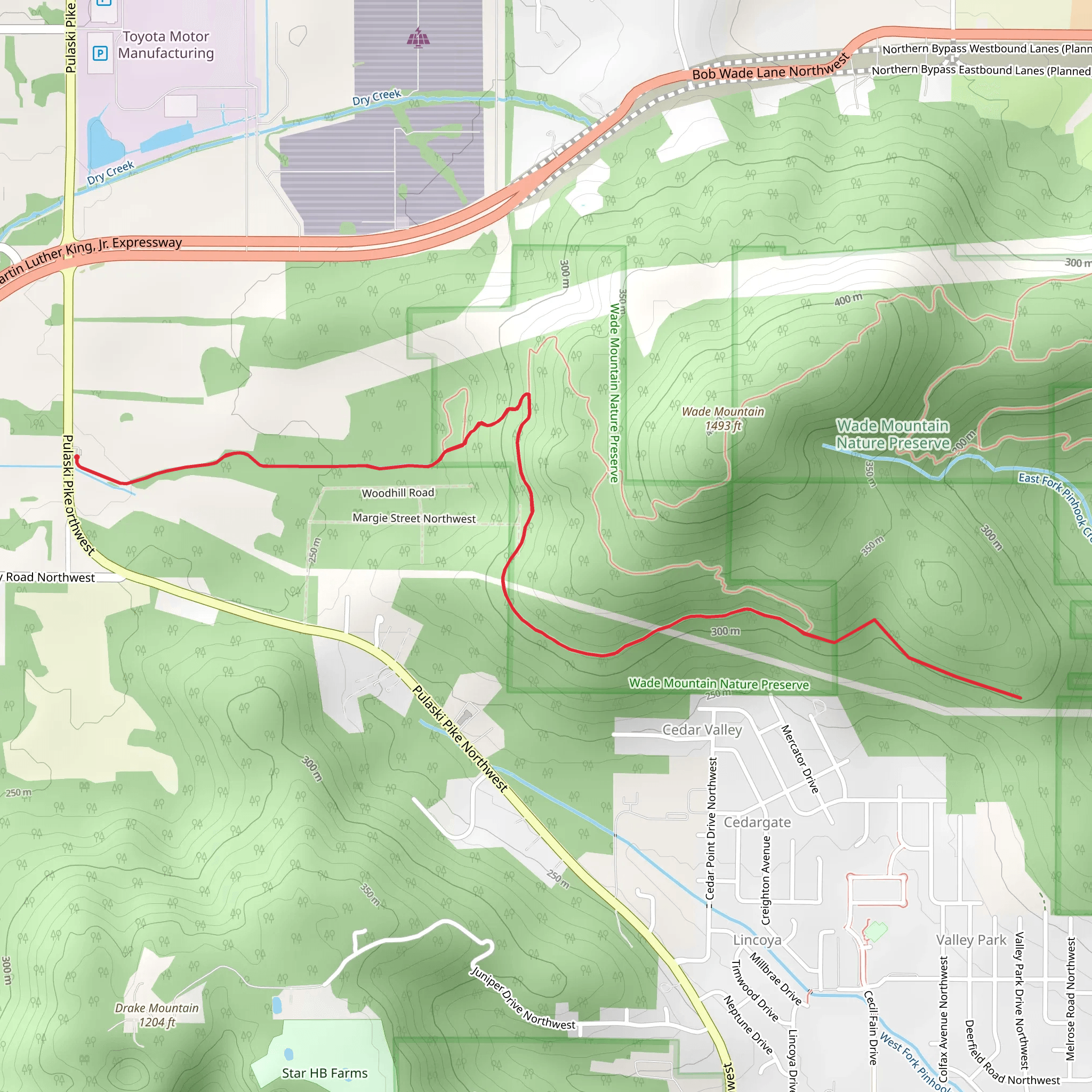 Wade Mountain Greenway and Fossil Bench Trail mobile static map