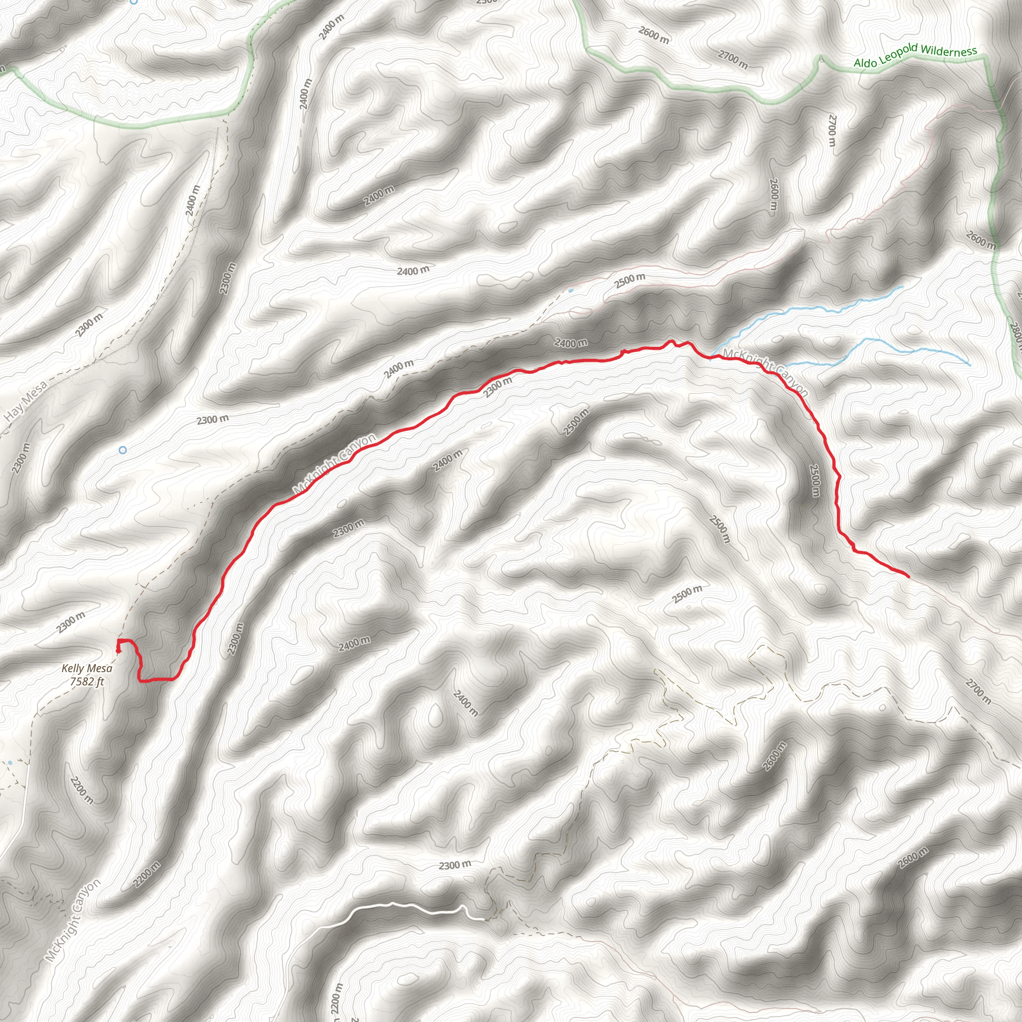 McKnight Canyon Short Trail - Powderhorn Ridge Road mobile static map