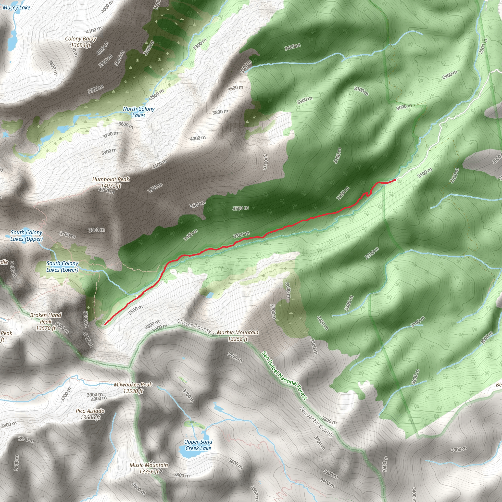 South Colony Creek mobile static map